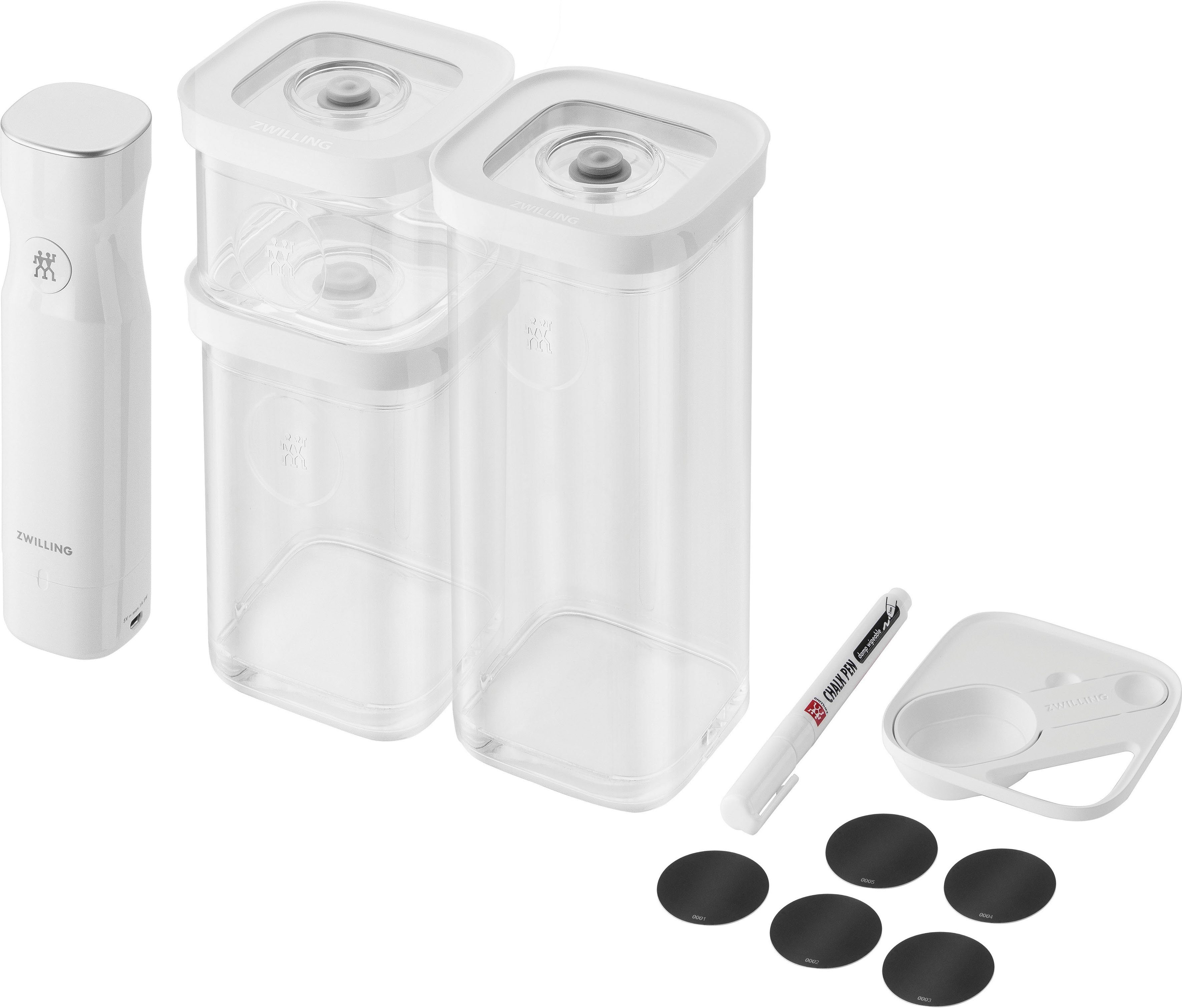 Zwilling Vacuümdoos Cube Starter Set S (set, 6-delig) voedsel bewaardozen wit