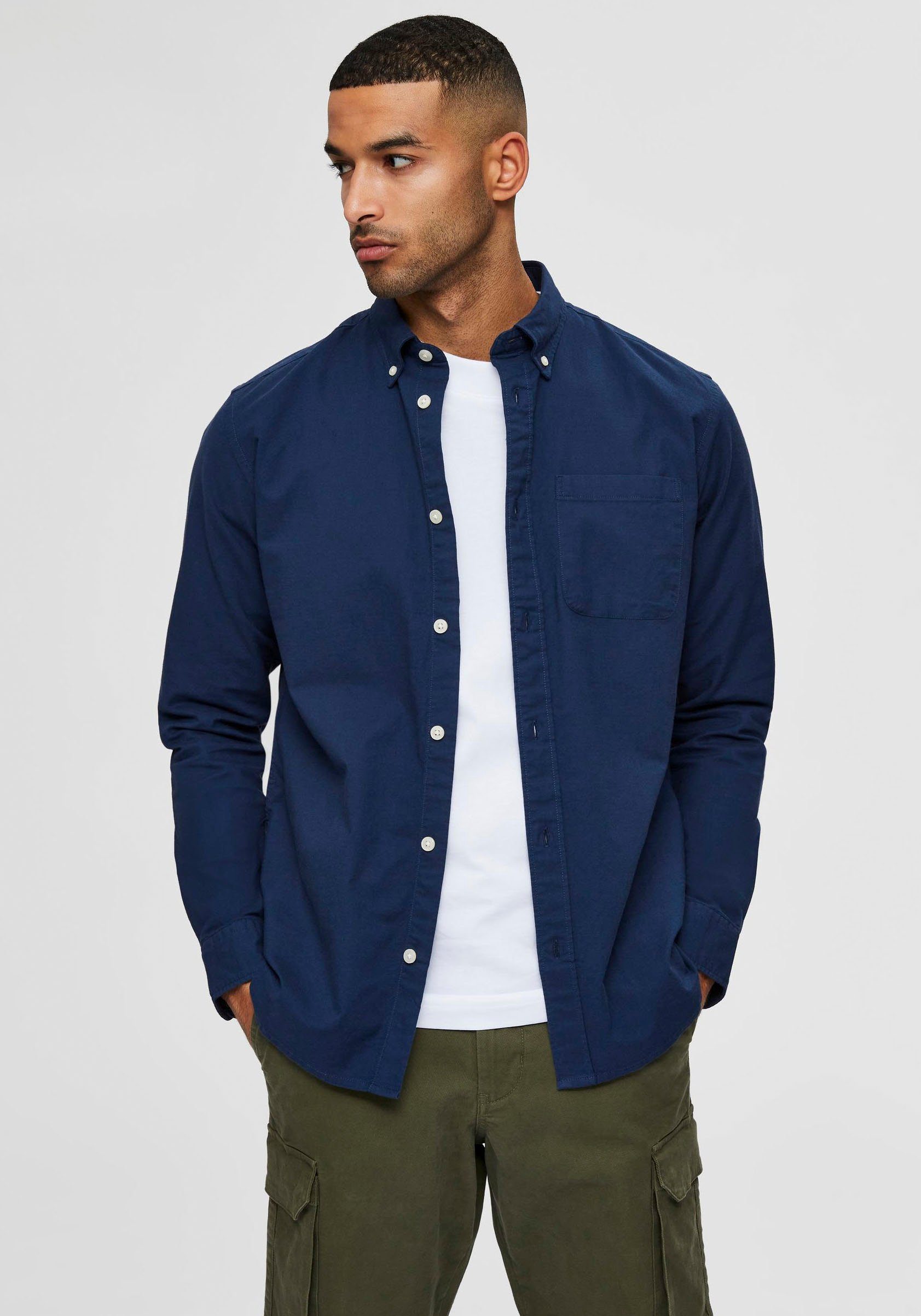 SELECTED HOMME Overhemd met lange mouwen SLHREGRICK-OX FLEX S