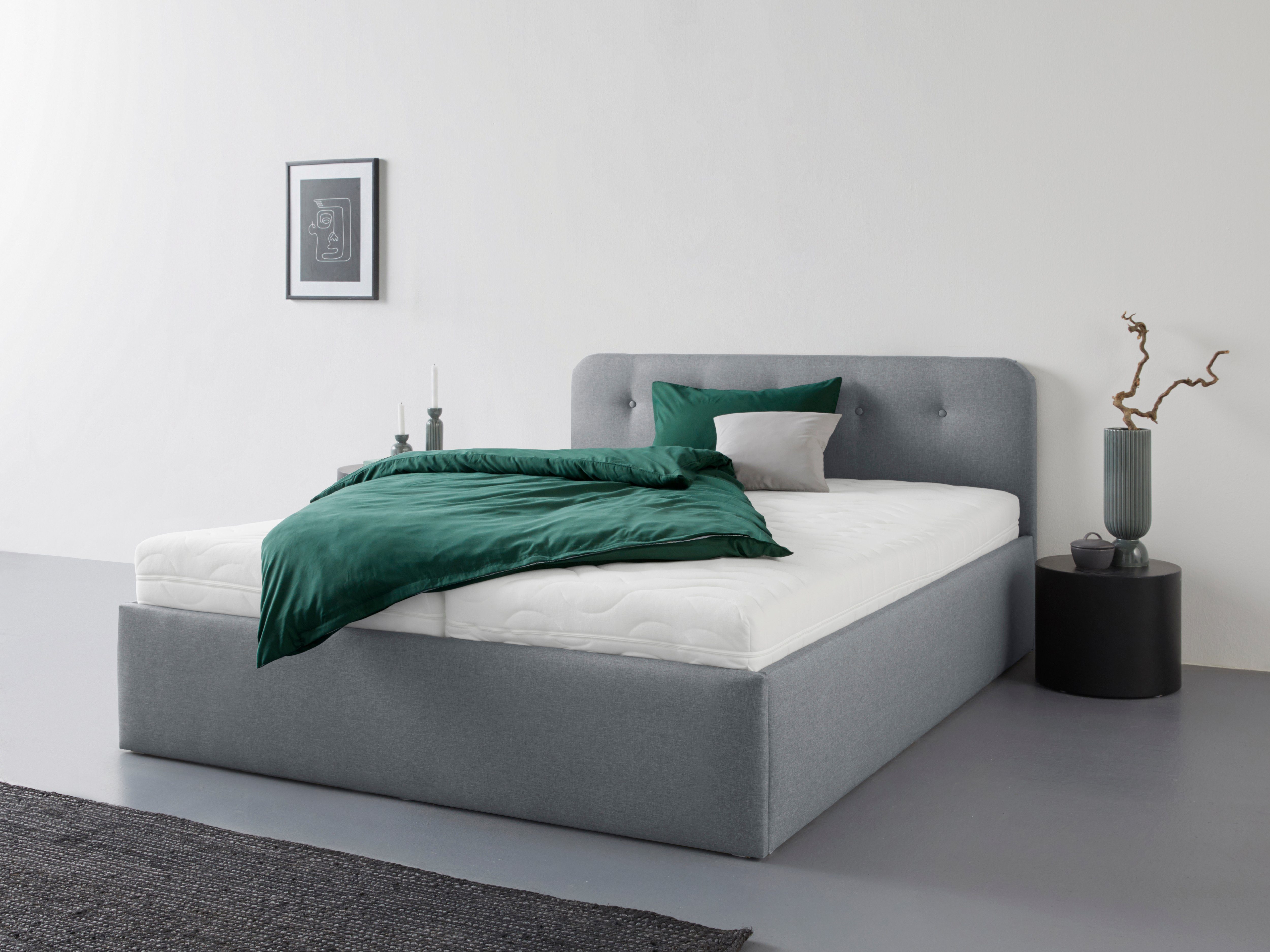 Westfalia Polsterbetten Gestoffeerd bed Rostock ook verkrijgbaar met extra opbergruimte en verstelbare hoofdsteunen