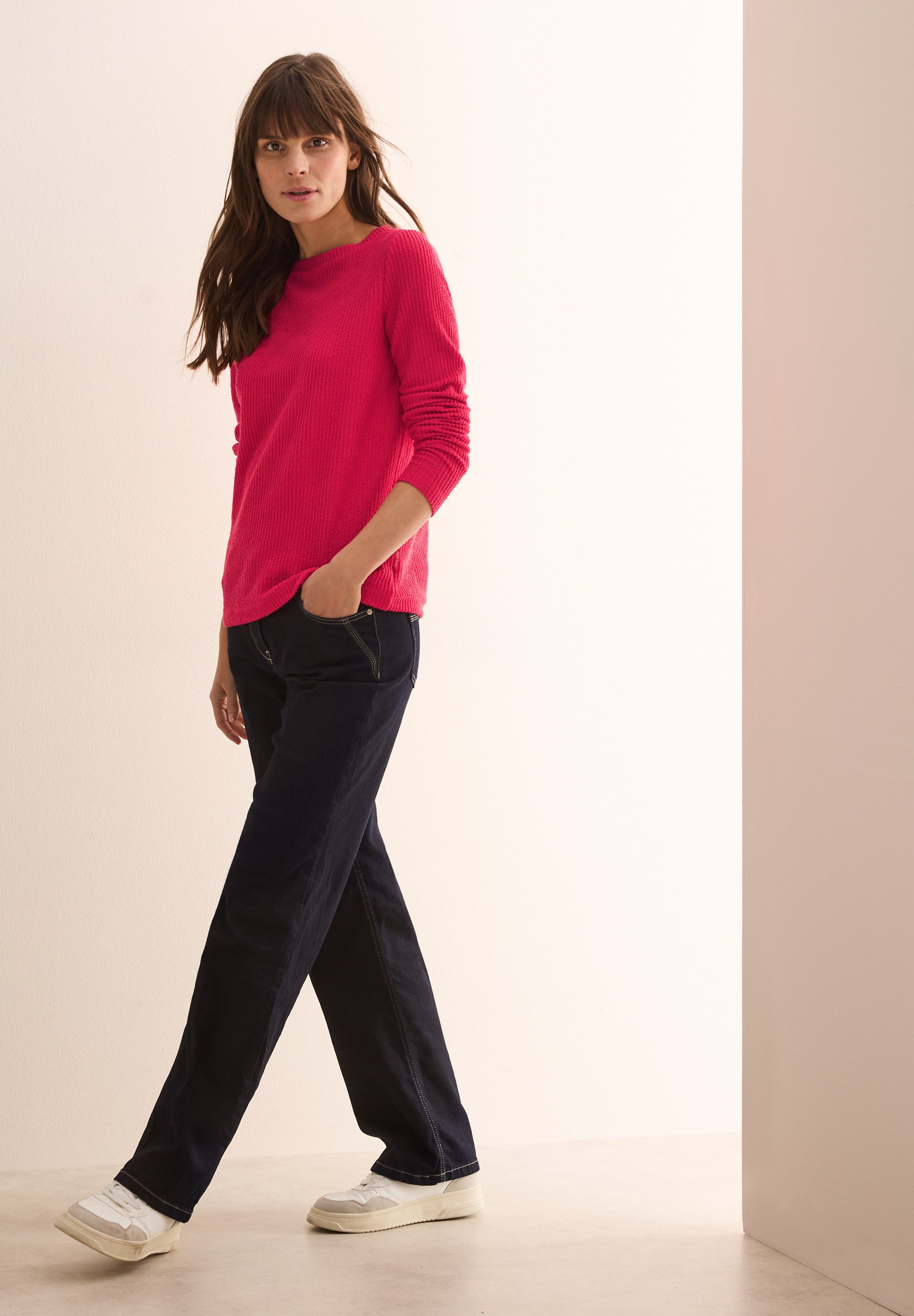 Cecil Shirt met lange mouwen met structuur