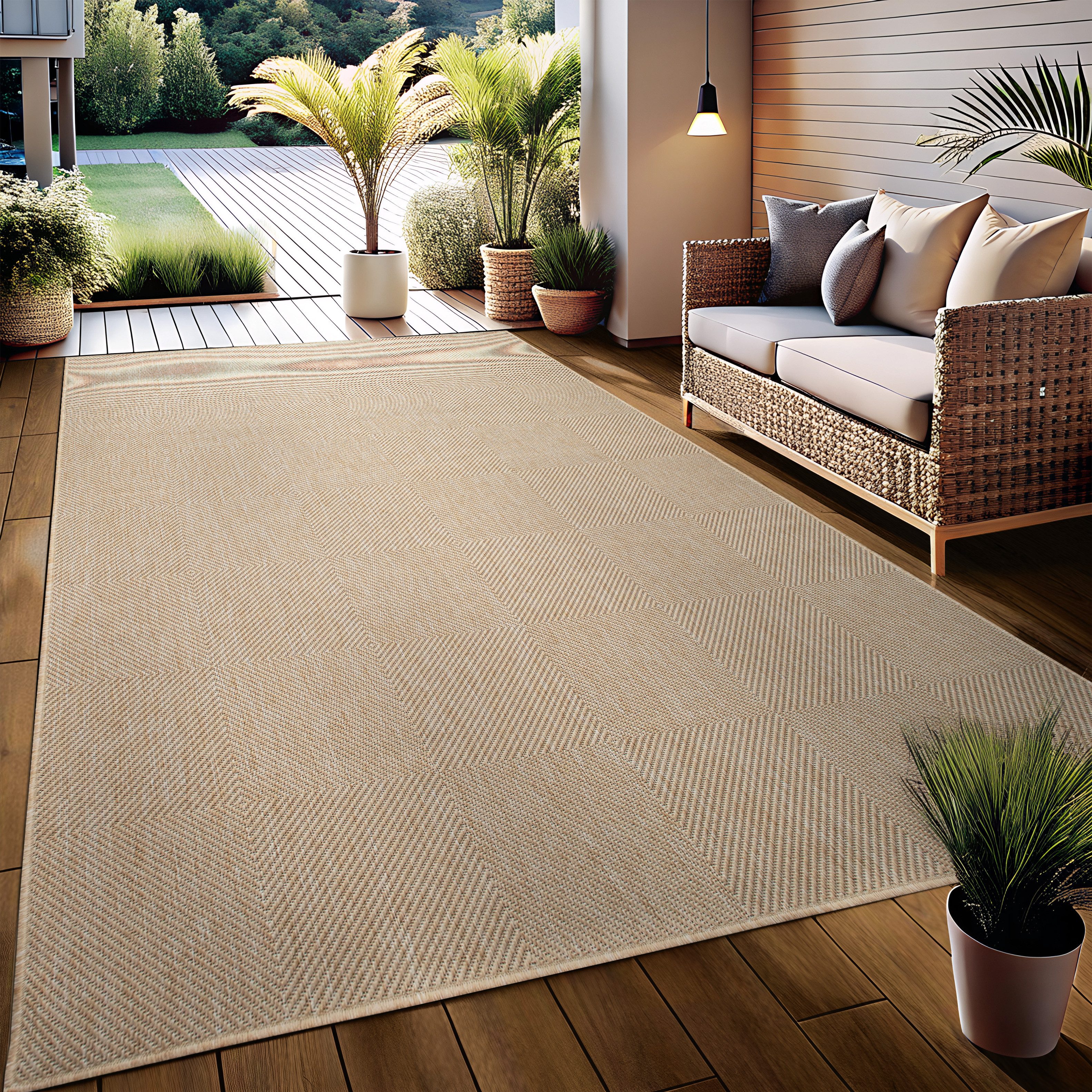 my home Vloerkleed Anna is ook als loper verkrijgbaar Geschikt voor binnen en buiten, sisal-look, weerbestendig & uv-bestendig