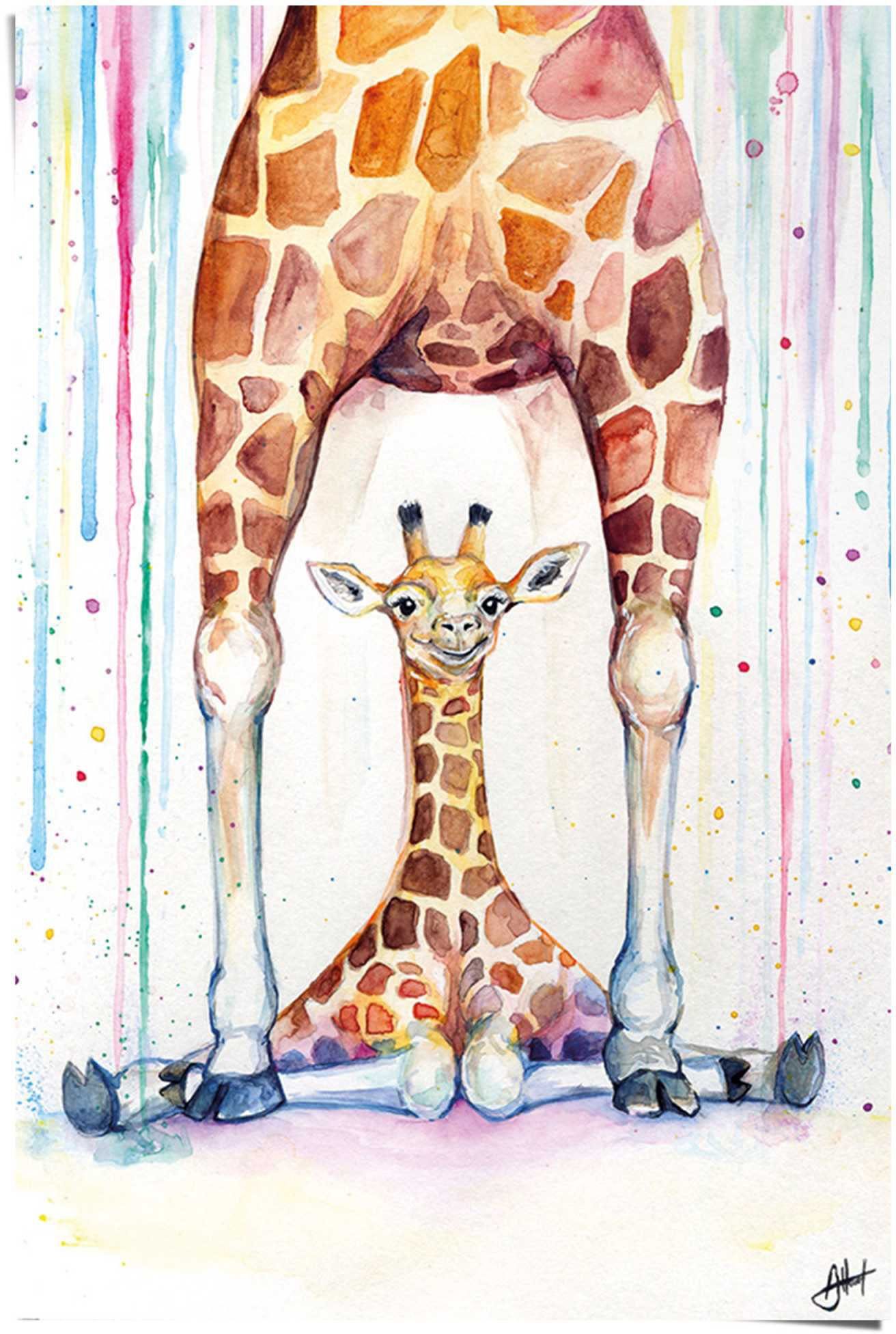 Reinders! Poster Giraffen Marc Allante Farbenfroh Babyzimmer (1 stuk)