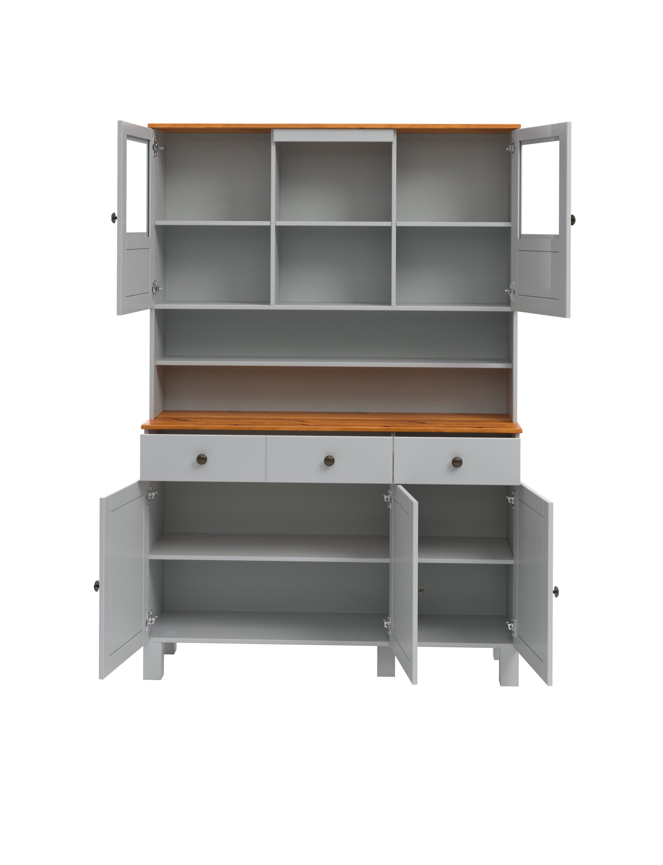 Home affaire Keukenbuffet Alby2 Met metalen grepen, breedte 125 cm
