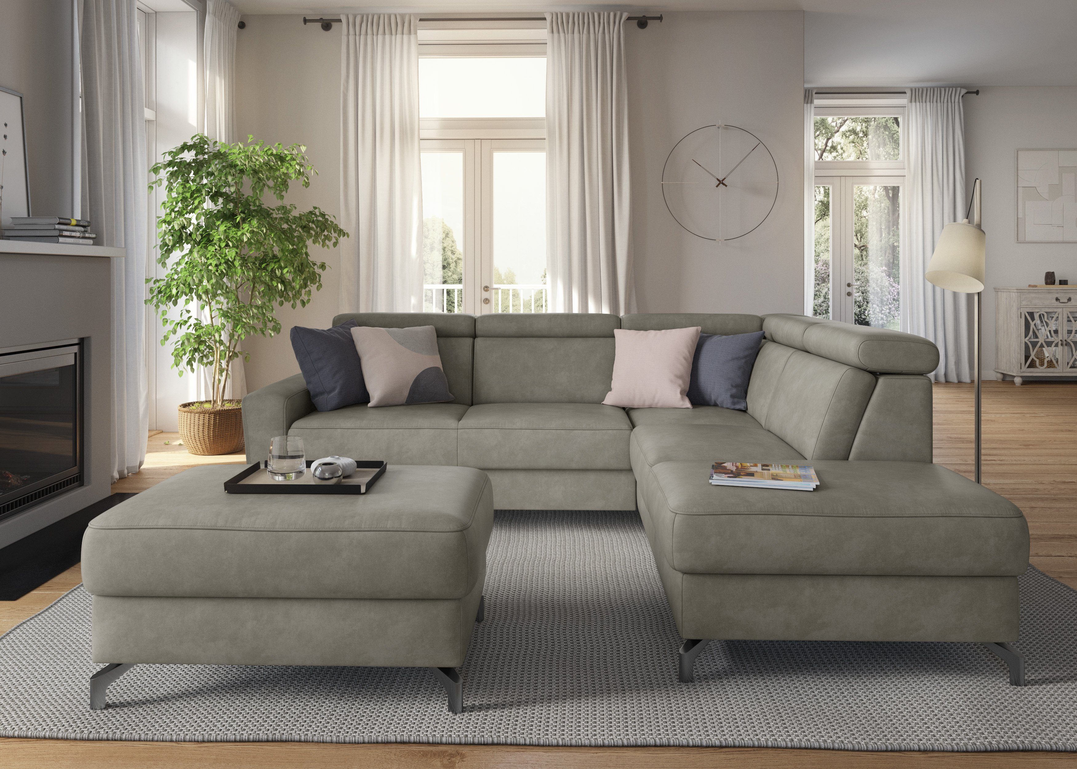 sit&more Hoekbank Scarlett L-vorm met verstelbare hoofdsteun, naar keuze met slaapfunctie, bedkist