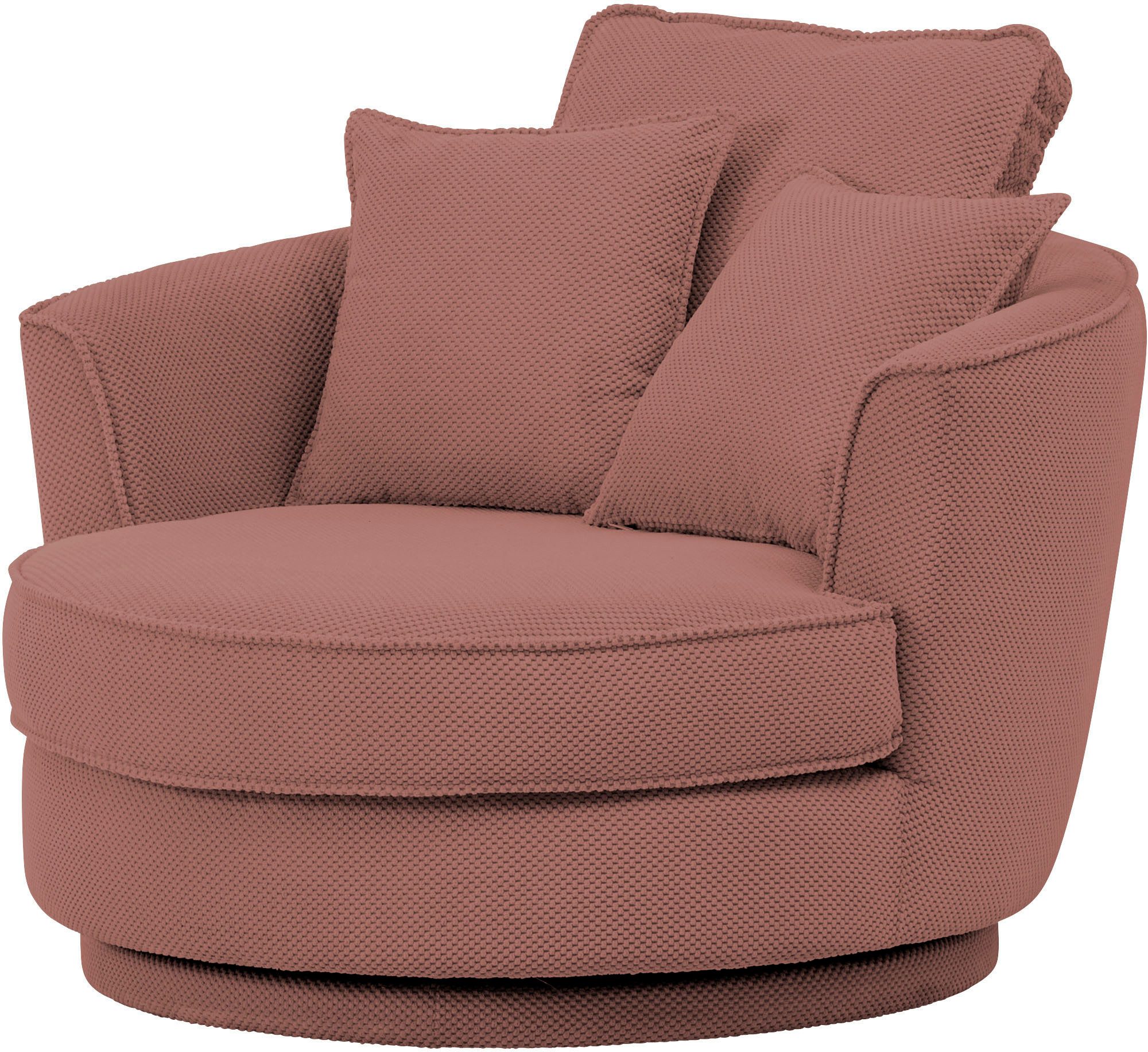 Leonique Draaibare fauteuil MAISIE, Love Seat XXL, leesfauteuil BIG- Zetel in MEGA CORD en geweven velours, 360 graden draaibaar