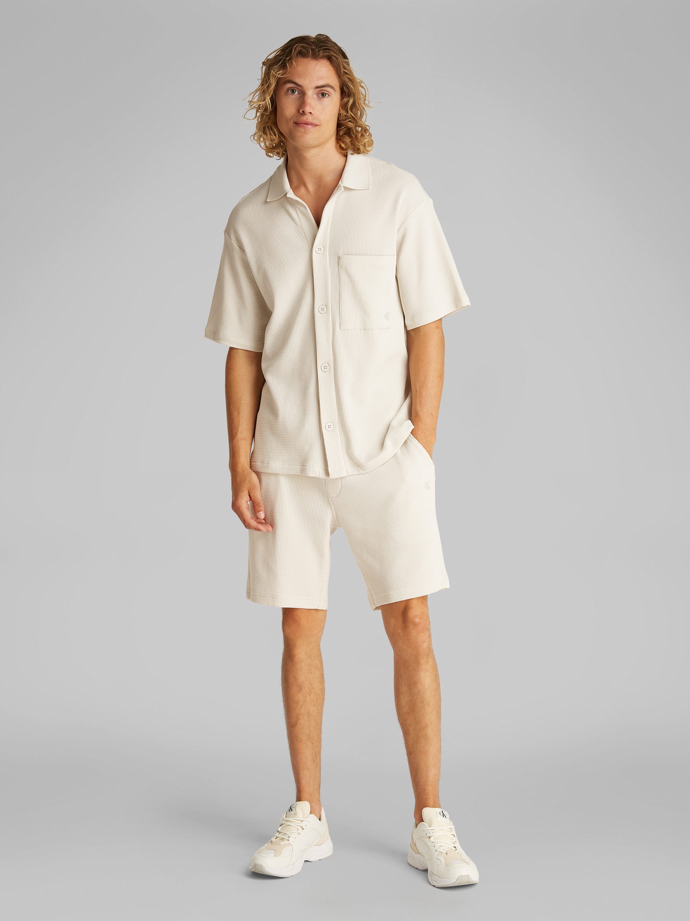 Calvin Klein Overhemd met korte mouwen CHUNKY WAFFLE SS HWK OVERSHIRT