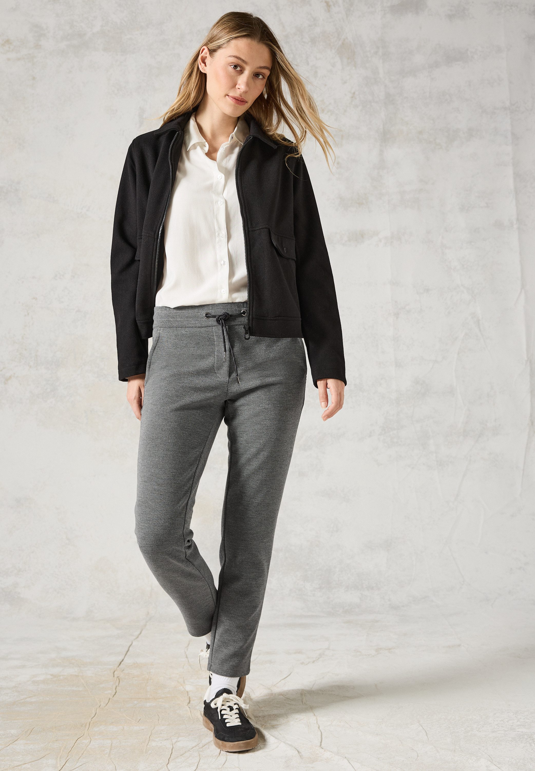 Cecil Stoffen broek in gemêleerde tricot-look