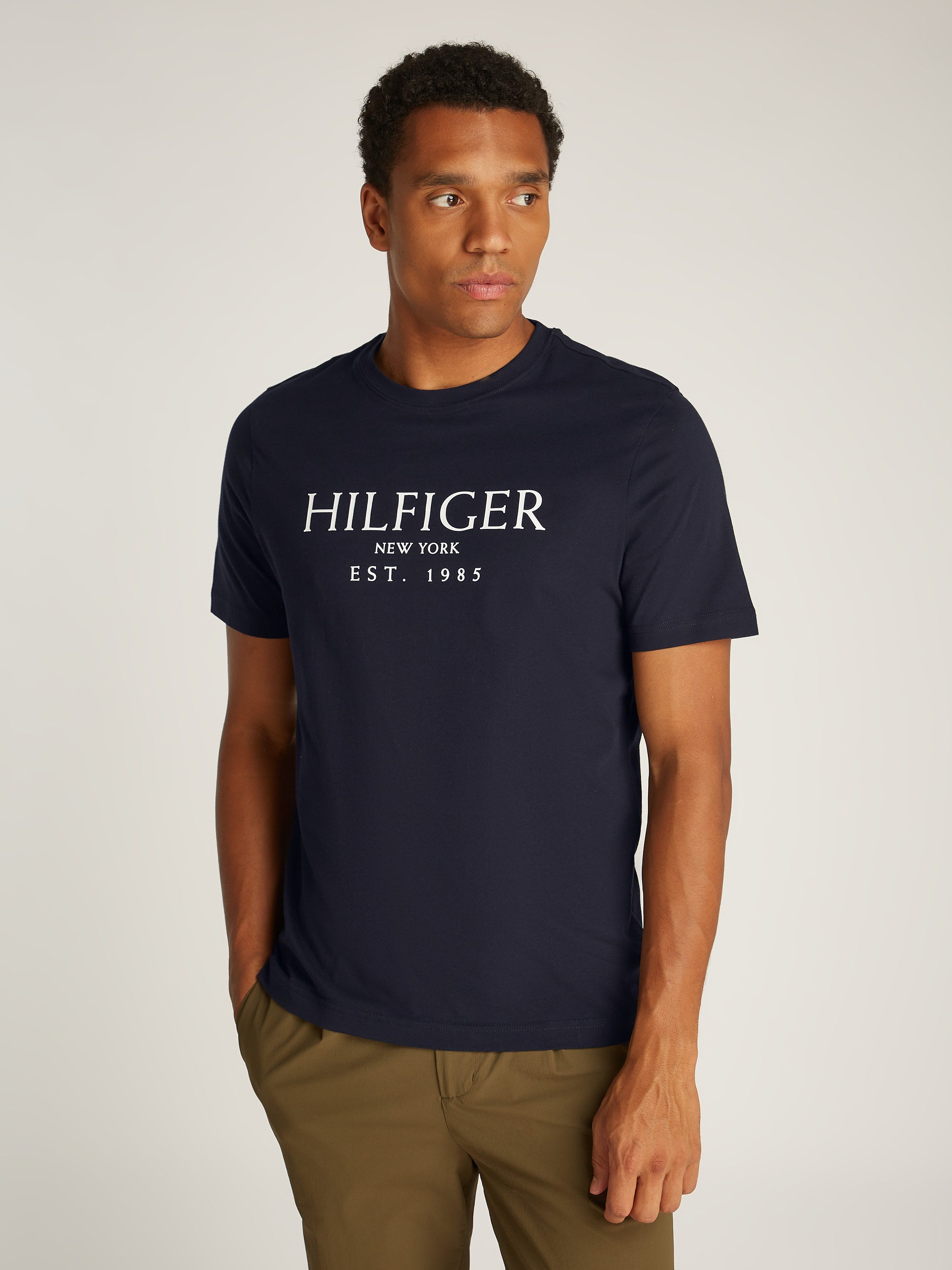 Tommy Hilfiger T-shirt met printopdruk donkerblauw