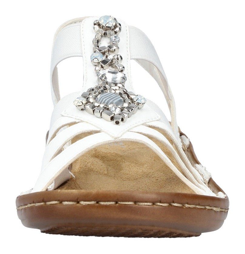 Rieker Sandalen zomerschoen, sandaal, sleehak, met decoratieve steentjes