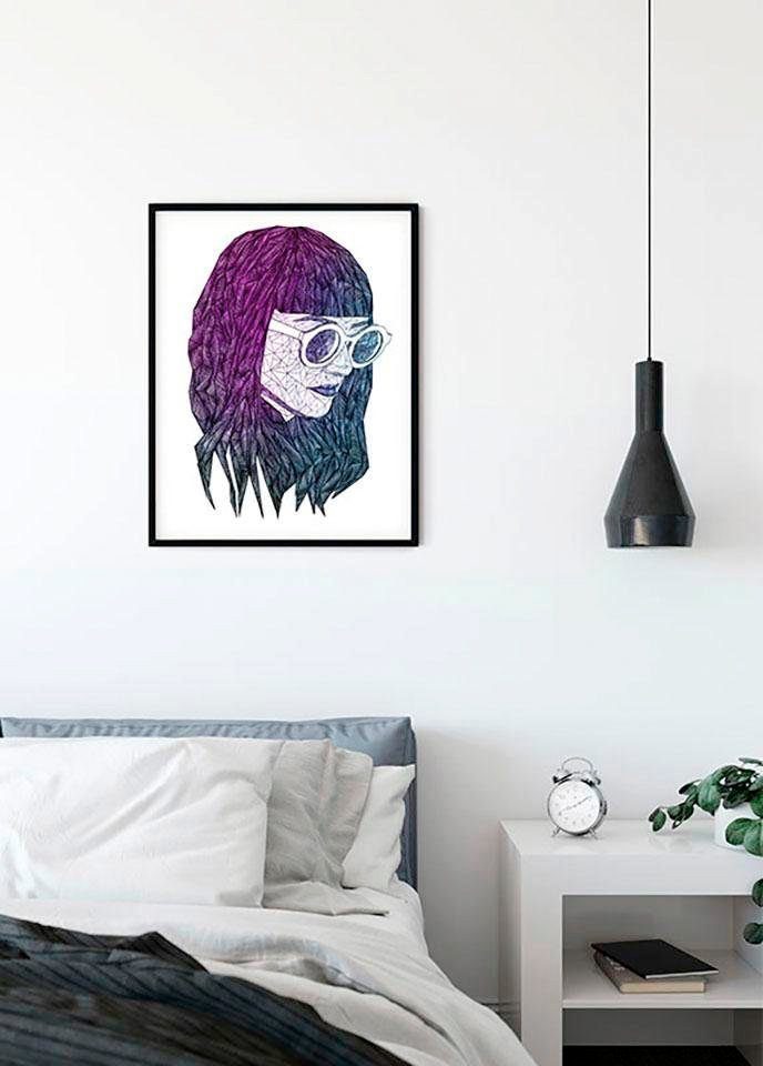 Komar Wanddecoratie Grid violet Wanddecoratie - zonder lijst (1 stuk)