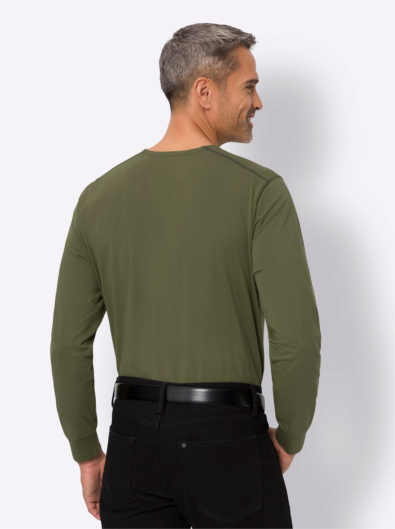 Classic Shirt met ronde hals Shirt met lange mouwen (1-delig)