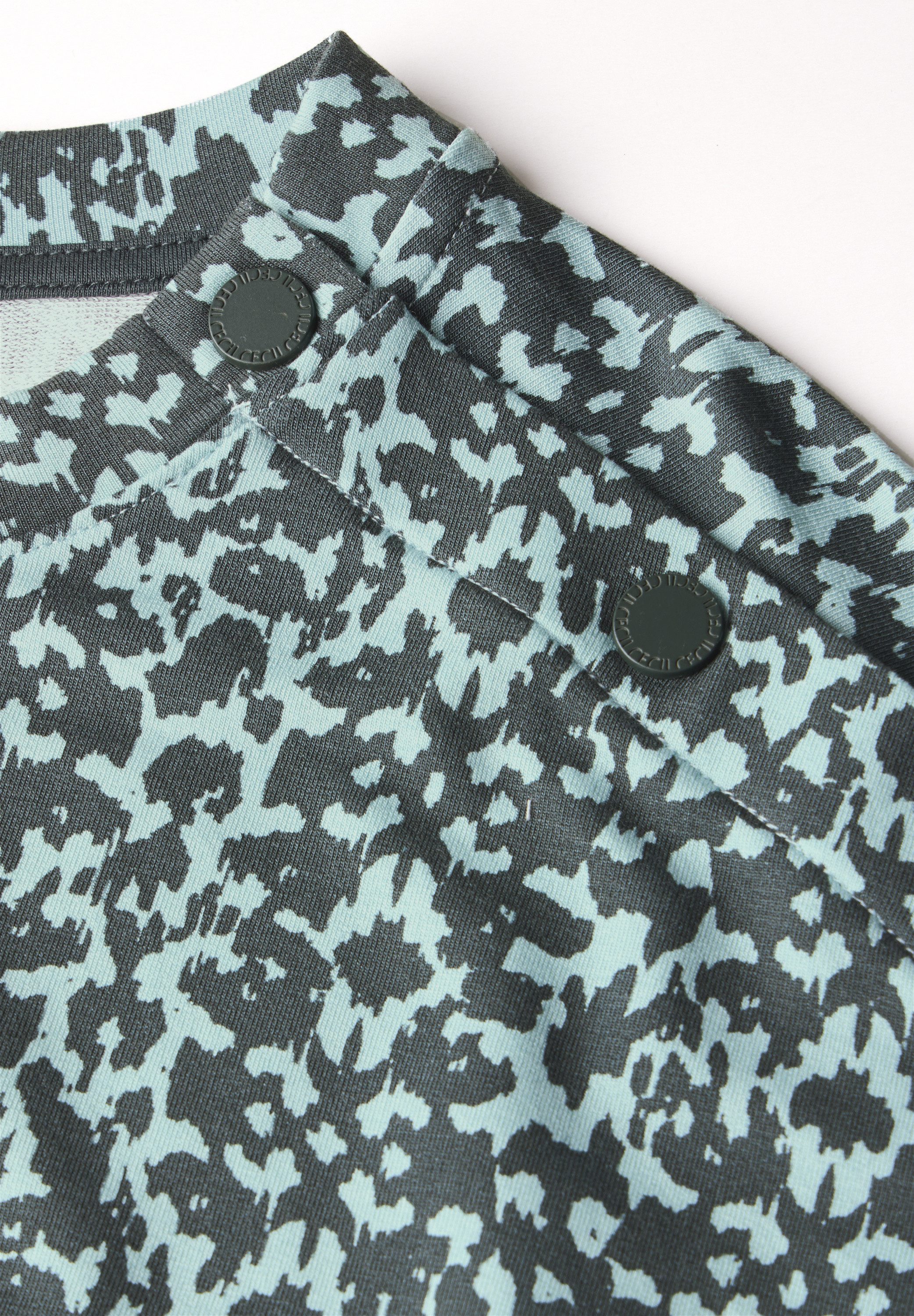 Cecil Shirt met print met minimalprint en knoopdetail