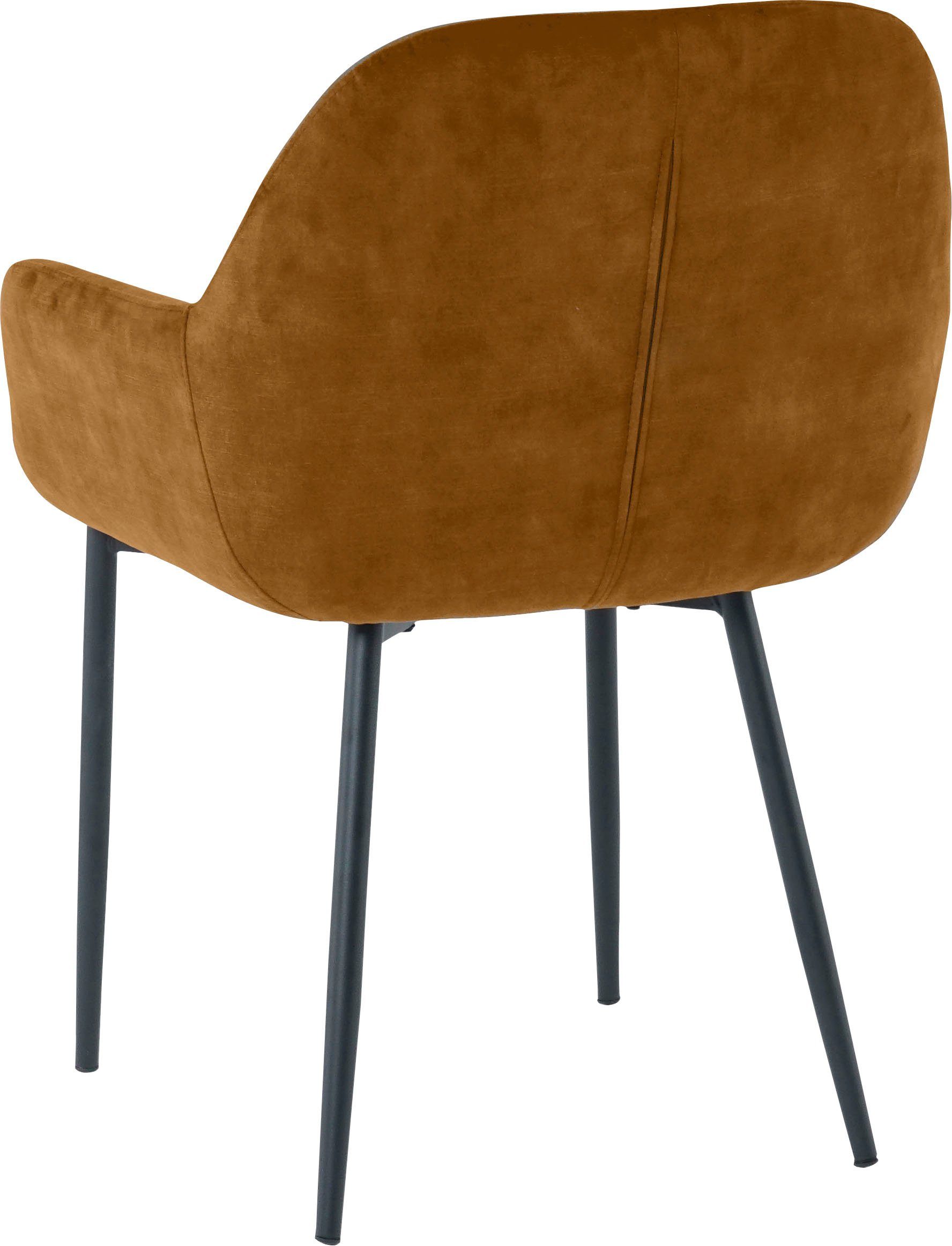 SIT Stoel met armleuningen glamoureuze bekleding in fluwelige look (set, 2 stuks)