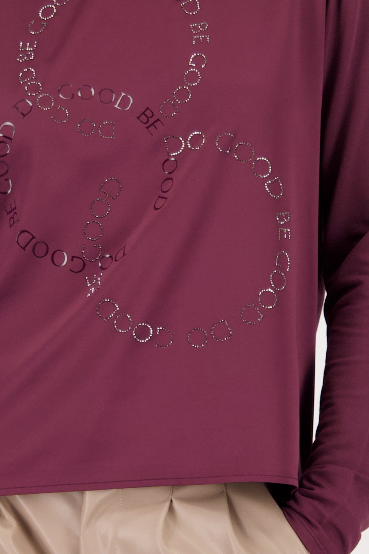 Monari Blouse zonder sluiting met glanzende folieprint