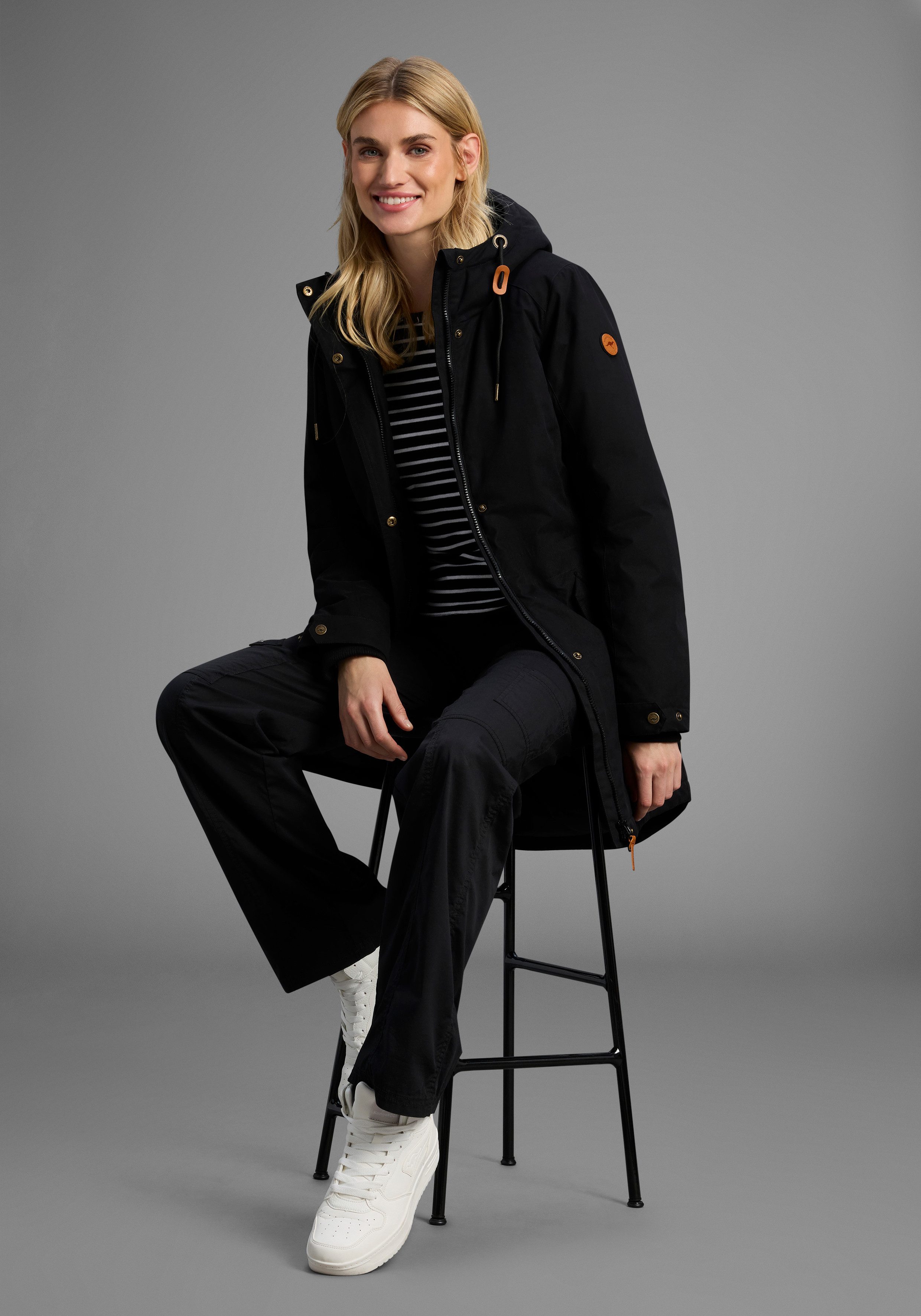KangaROOS Parka met teddy imitatiebont gevoerd, winterjas