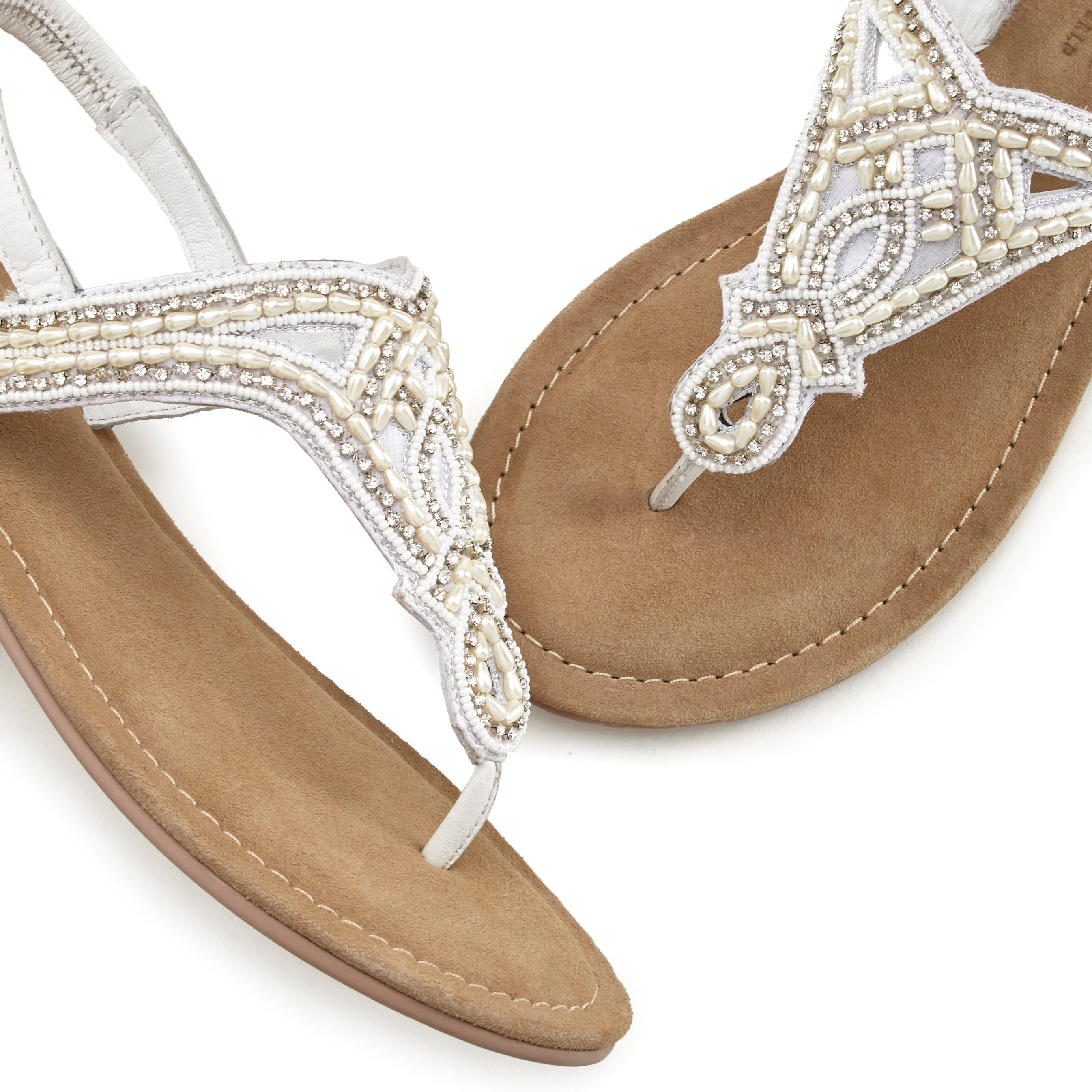 Lascana Teenslippers Sandaal, pantoletten bezet met parels en steentjes