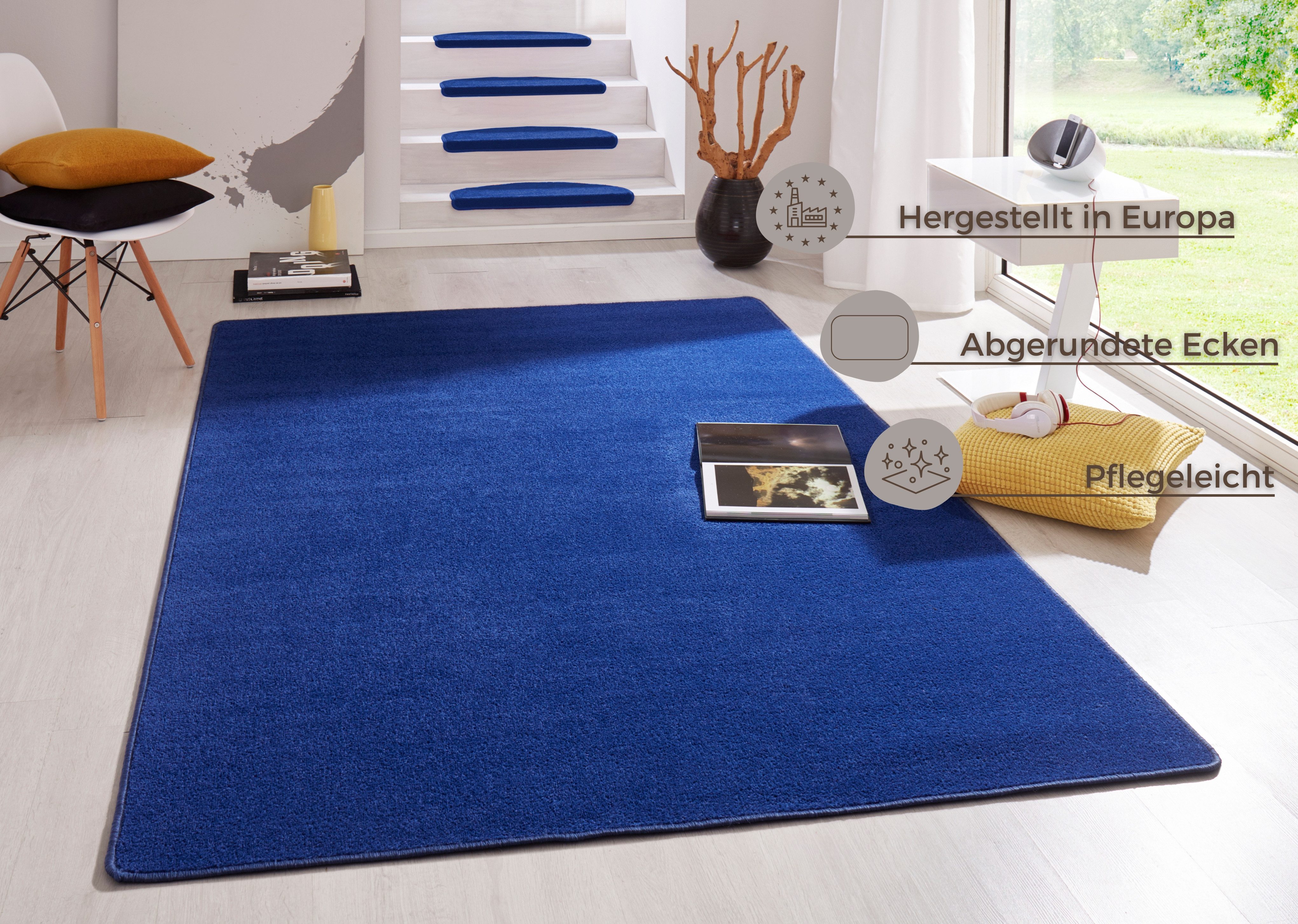 HANSE Home Vloerkleed Fancy Kortpolig, loper, effen, geketteld, woonkamer, slaapkamer, eetkamer