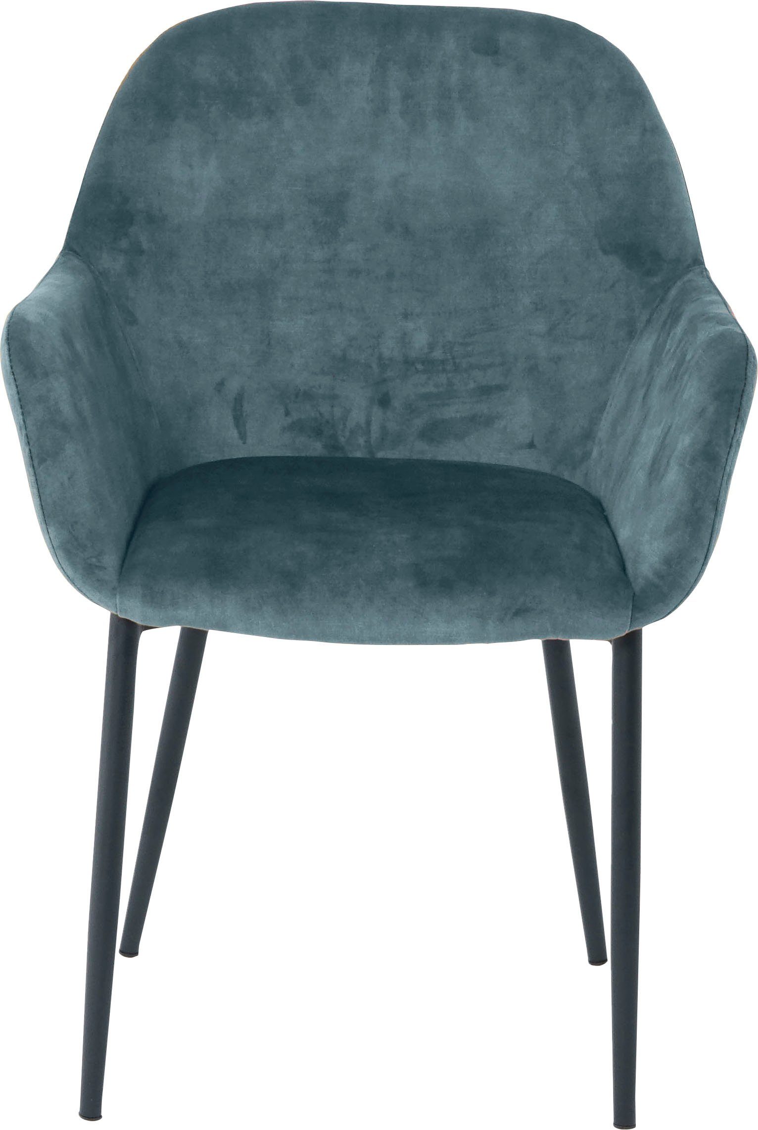 SIT Stoel met armleuningen glamoureuze bekleding in fluwelige look (set, 2 stuks)