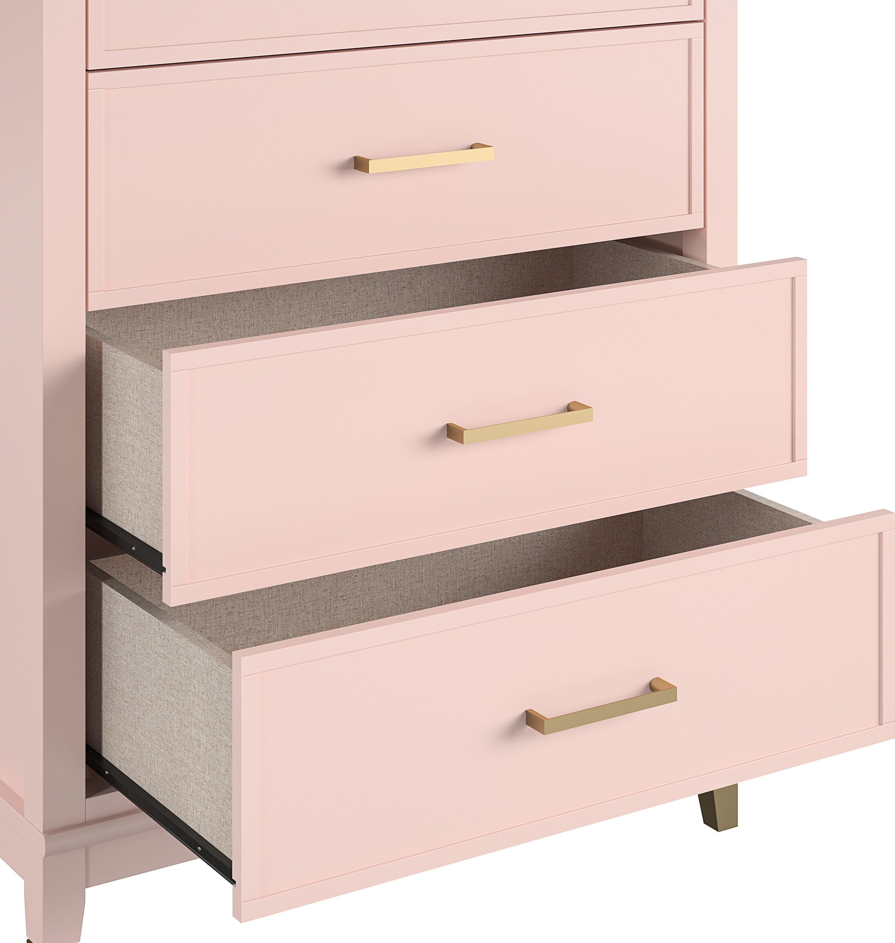 CosmoLiving by Cosmopolitan Kast Westerleigh met 4 laden, mdf, poten van massief hout, hoogte 106 cm, breedte 76 cm