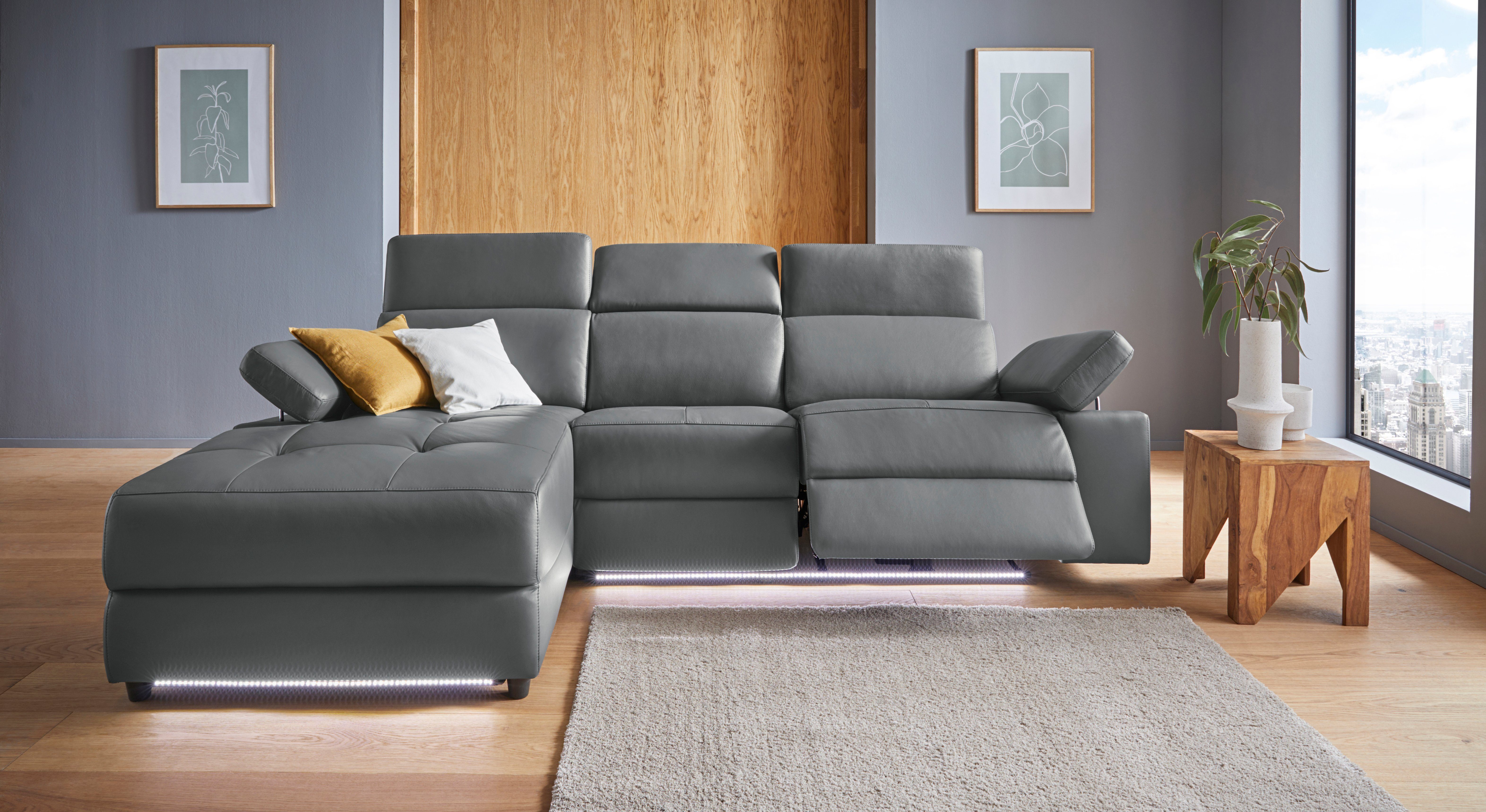 Places of Style Hoekbank Kilado, L-vorm, met relaxfunctie, verstelbare armleuning, verstelbare hoofdsteun