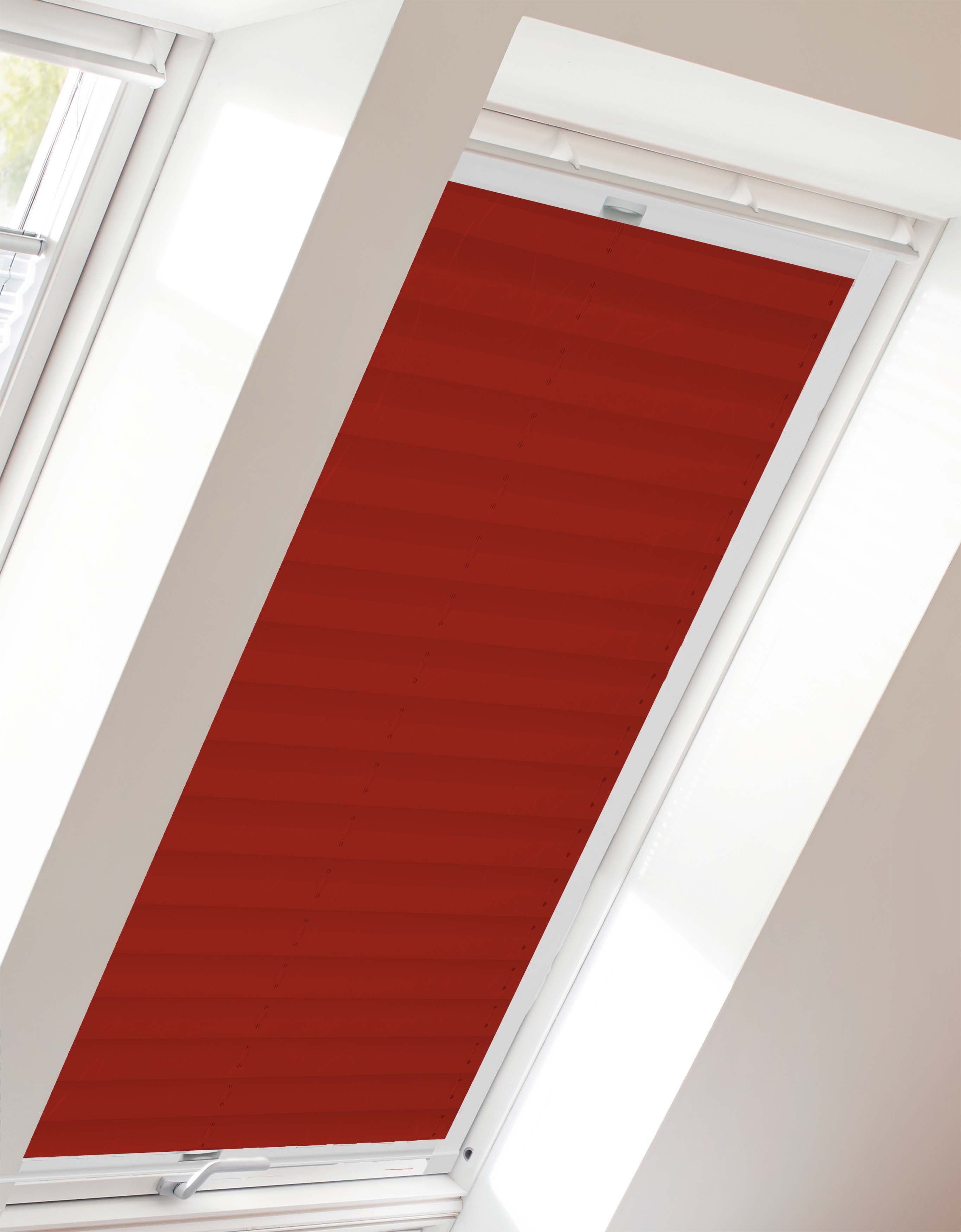 sunlines Plissé-vouwgordijn voor dakramen Young Style Crush (1 stuk) plisségordijnen maat 61,3 cm x 99,5 cm rood