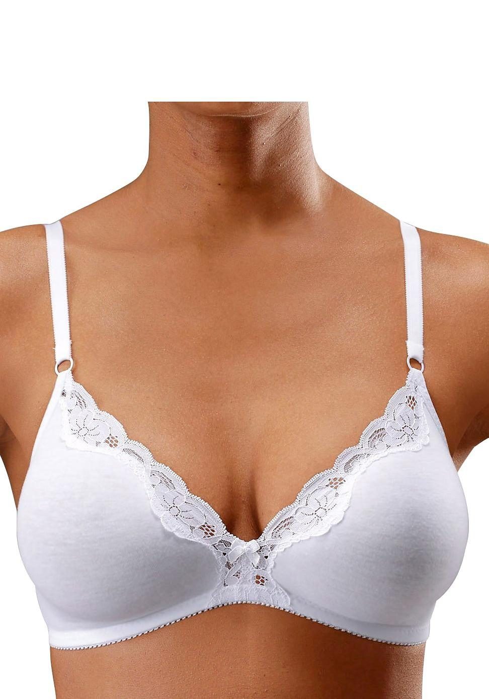 Petite fleur Bralette-bh zonder beugels van katoen met kant (Set van 2)