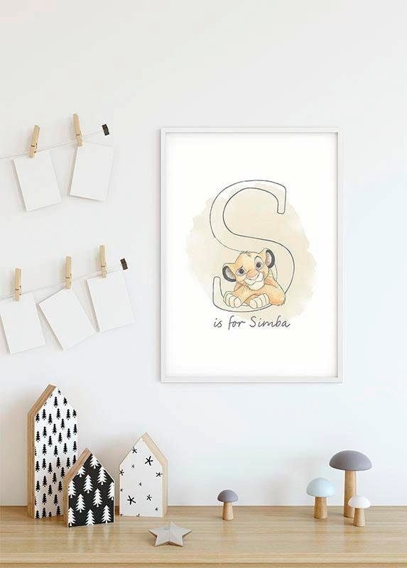 Komar Wanddecoratie S like SIMBA Wanddecoratie voor de kinderkamer - zonder lijst (1 stuk)