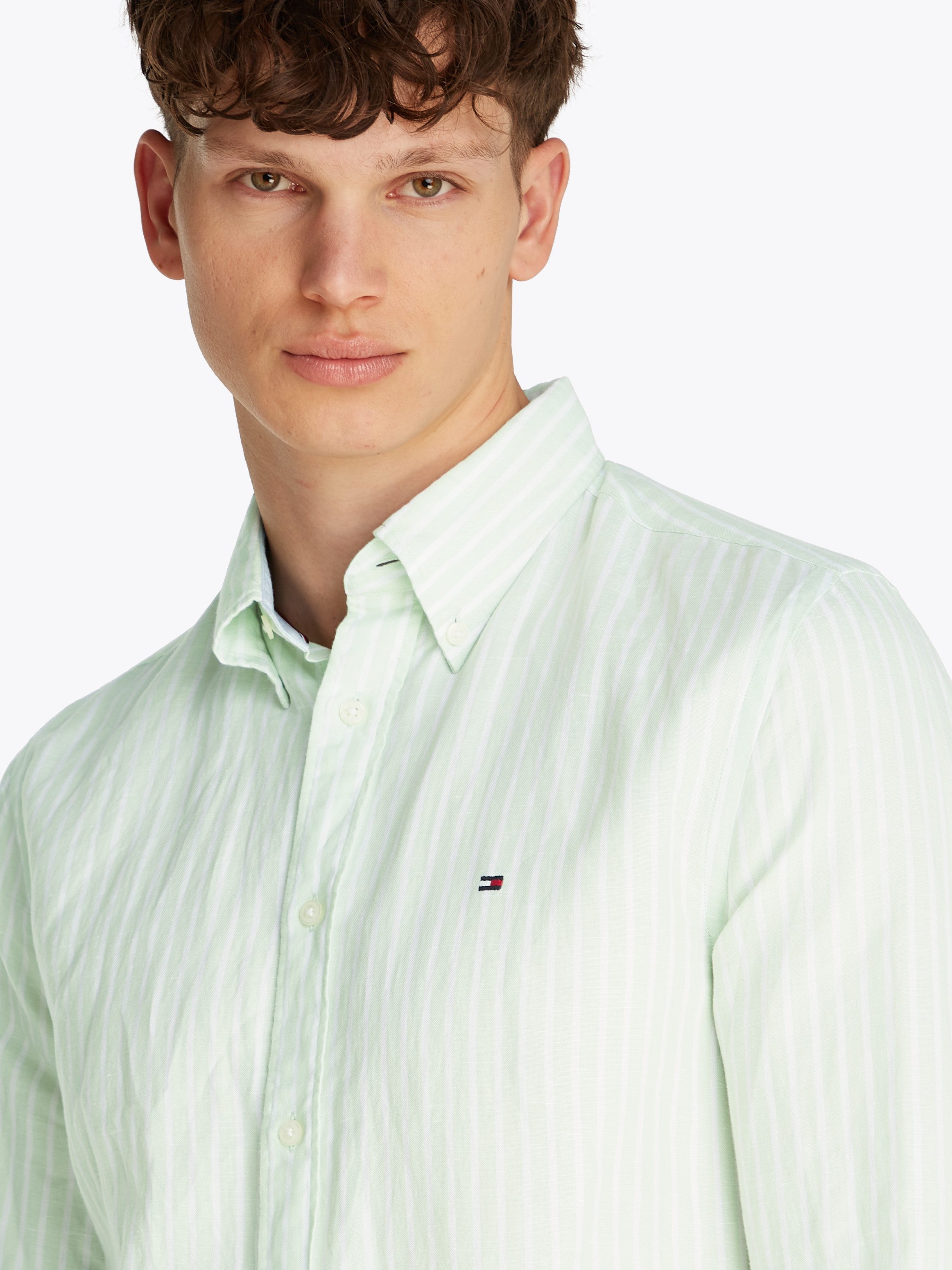 Tommy Hilfiger Overhemd met lange mouwen LINEN BLEND BOLD STRIPE