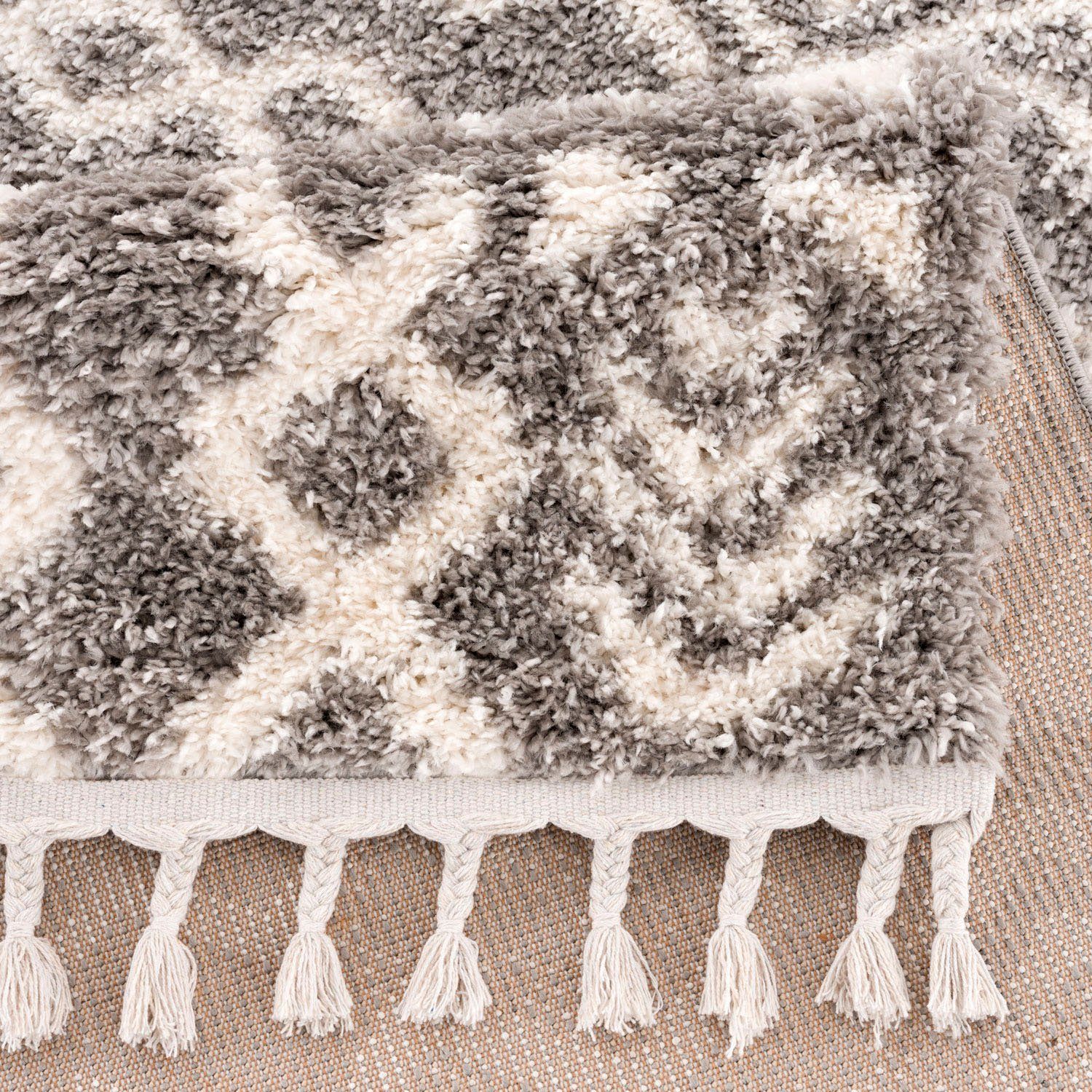 Carpet City Hoogpolig vloerkleed Pulpy 514 bijzonder zacht, met franje, etno-look