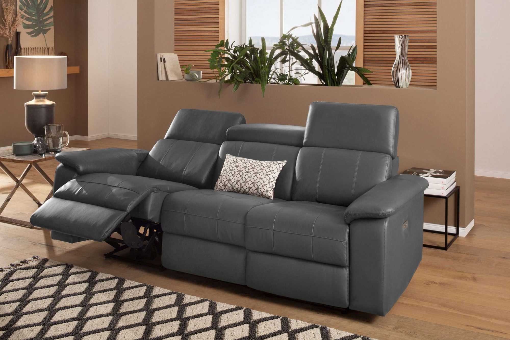 Home affaire 3-zitsbank Binado met handmatige of elektrische relaxfunctie met usb-aansluiting