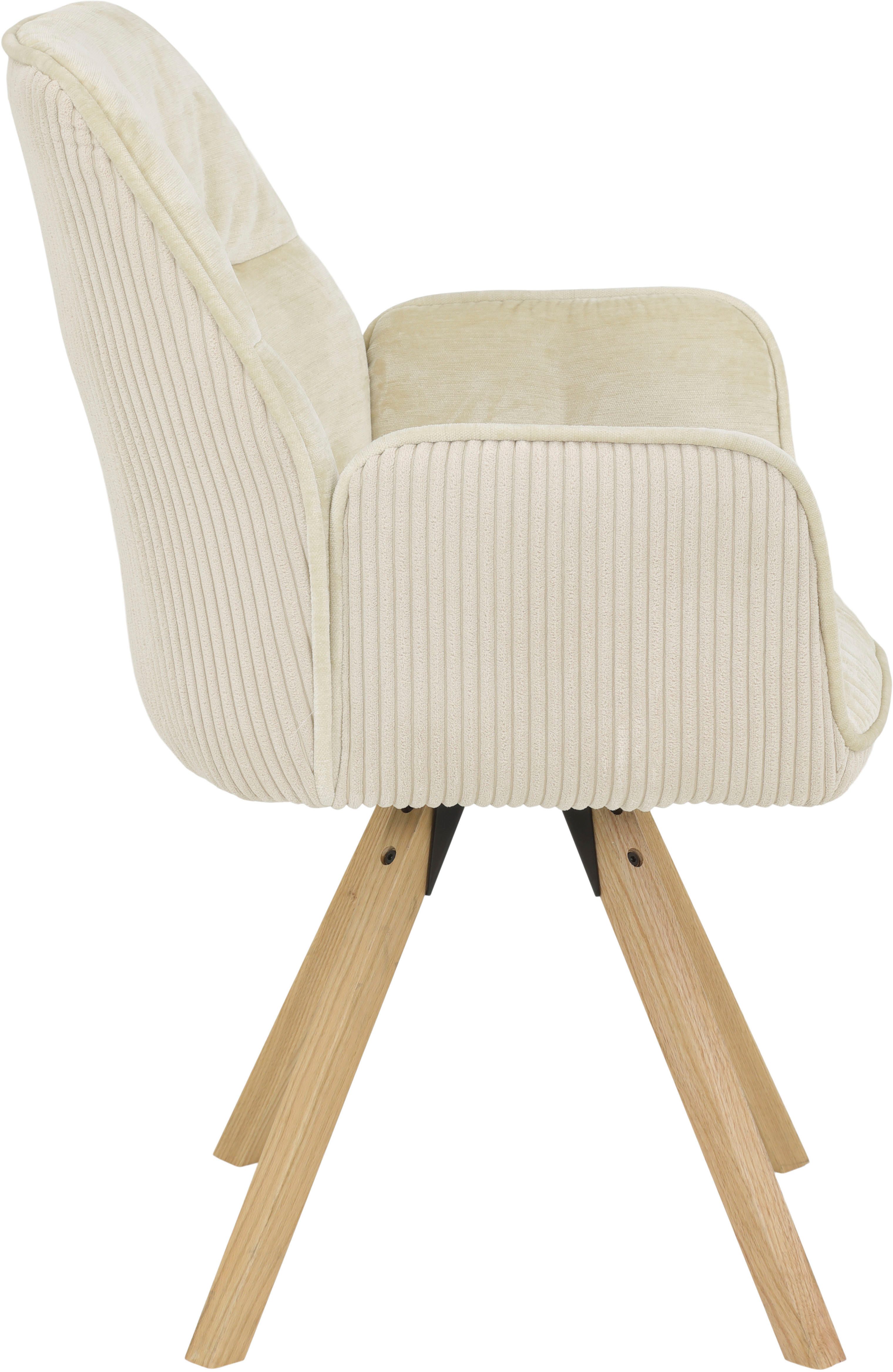 HELA Eetkamerstoel BEATRIX Auto-return 270°, frame massief hout, materiaalcombinatie (set, 2 stuks)