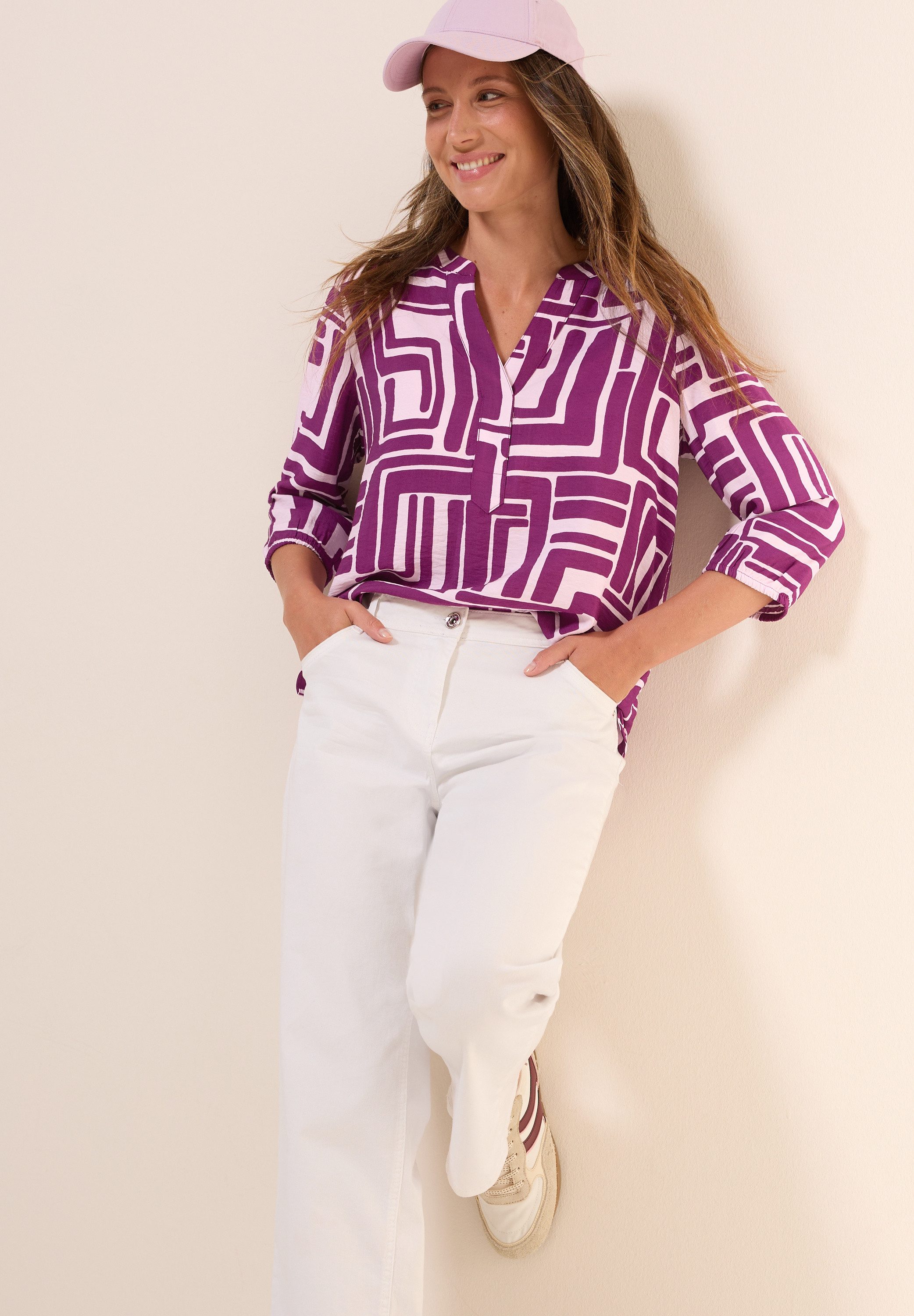 Cecil Gedessineerde blouse met grafisch patroon