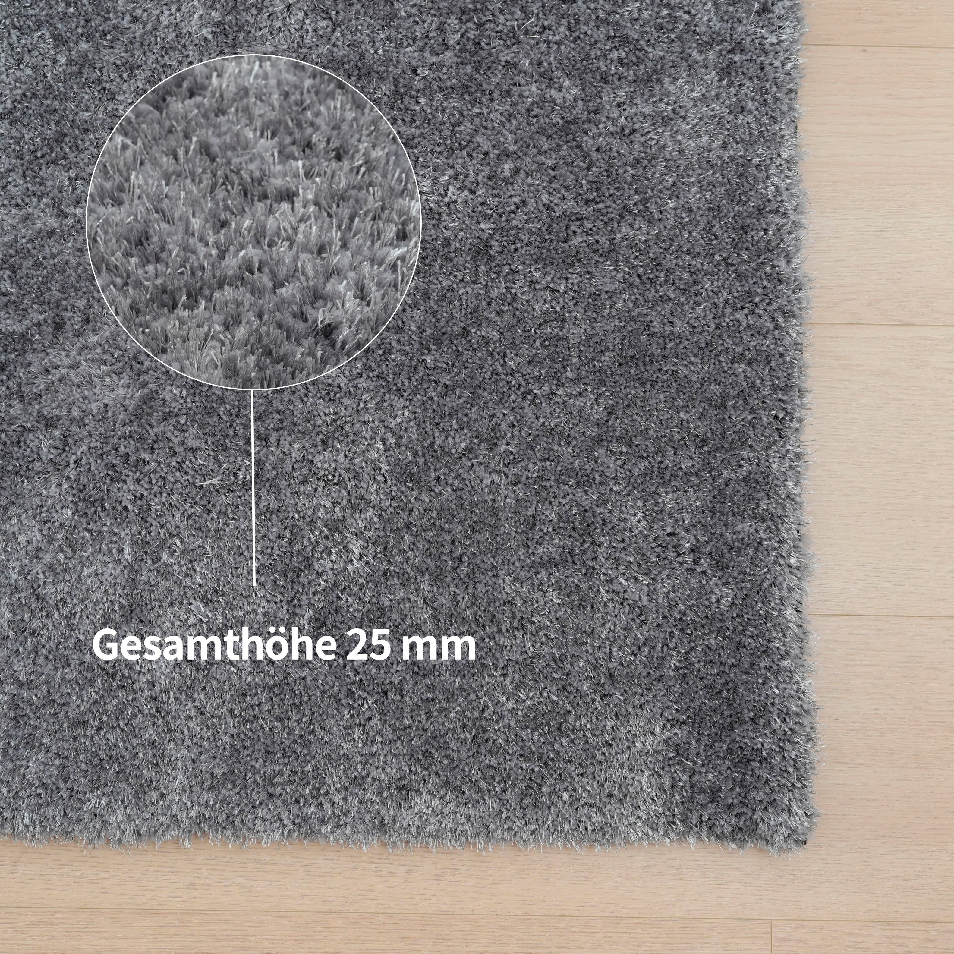 my home Hoogpolig vloerkleed Dana light, bijzonder zacht, microvezel tapijten uni, lichte glans, woonkamer, slaapkamer, eetkamer