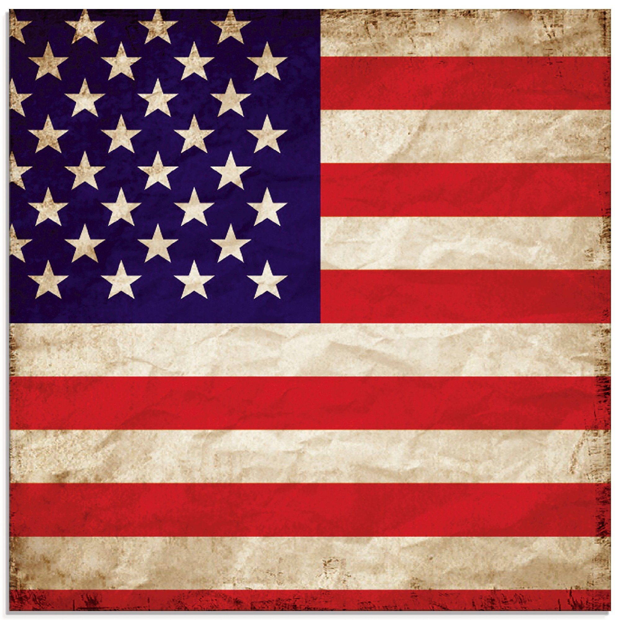 Artland Print op glas VS Amerikaanse vlag (1 stuk)