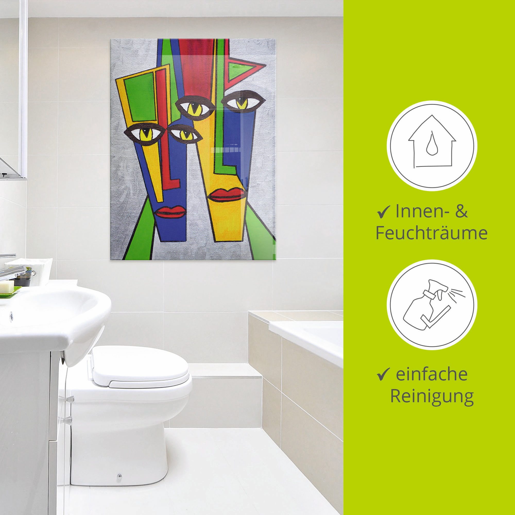 Artland Print op glas Portret in verschillende maten