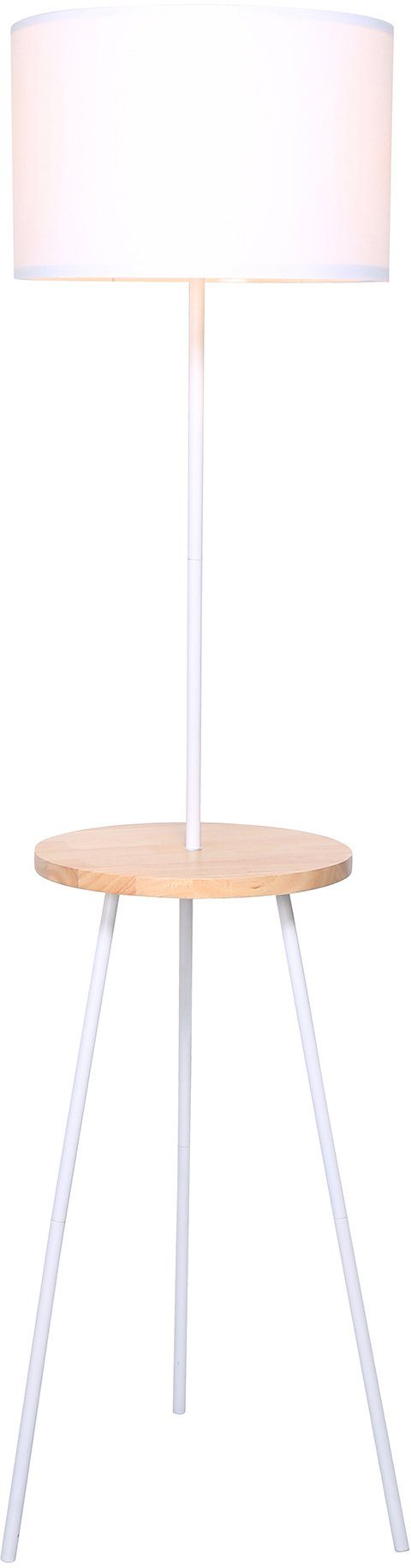 SalesFever Staande lamp Carlson met houten plank (1 stuk)