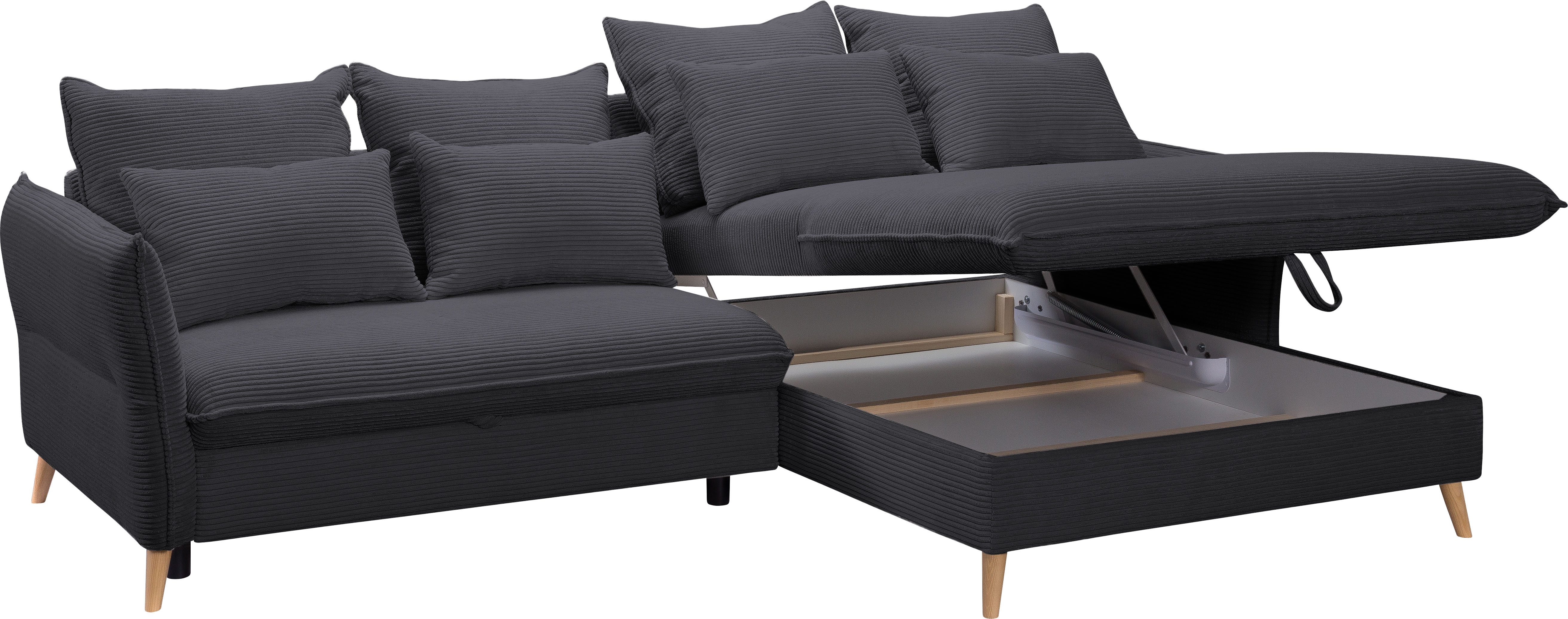 exxpo - sofa fashion Hoekbank WALPY, elegant en modern, hoog zitcomfort, smalle armleuningen