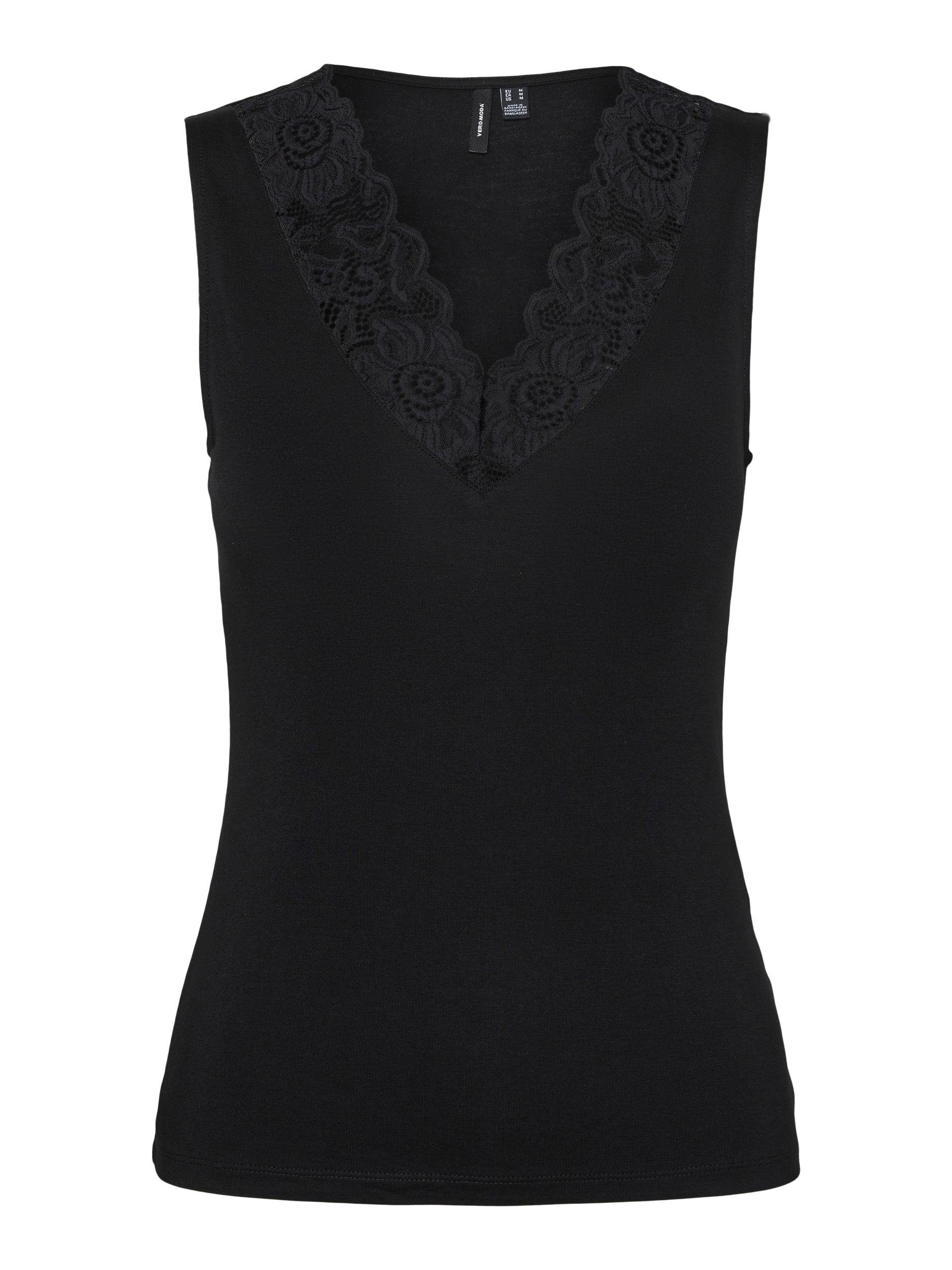 Vero Moda Shirt met V-hals VMROSA SL V-NECK TOP JRS NOOS