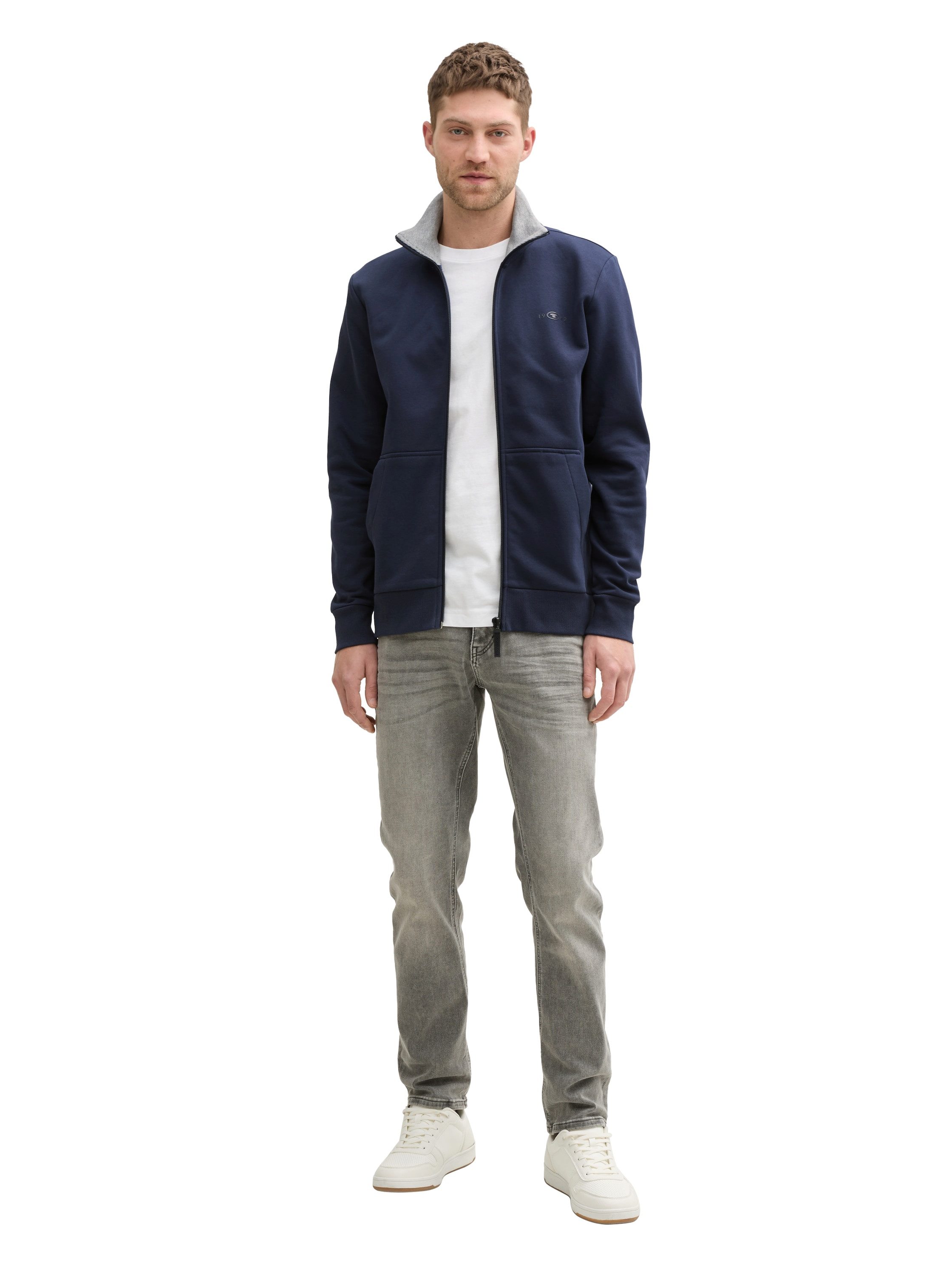 Tom Tailor Sweatvest met geborduurd logo