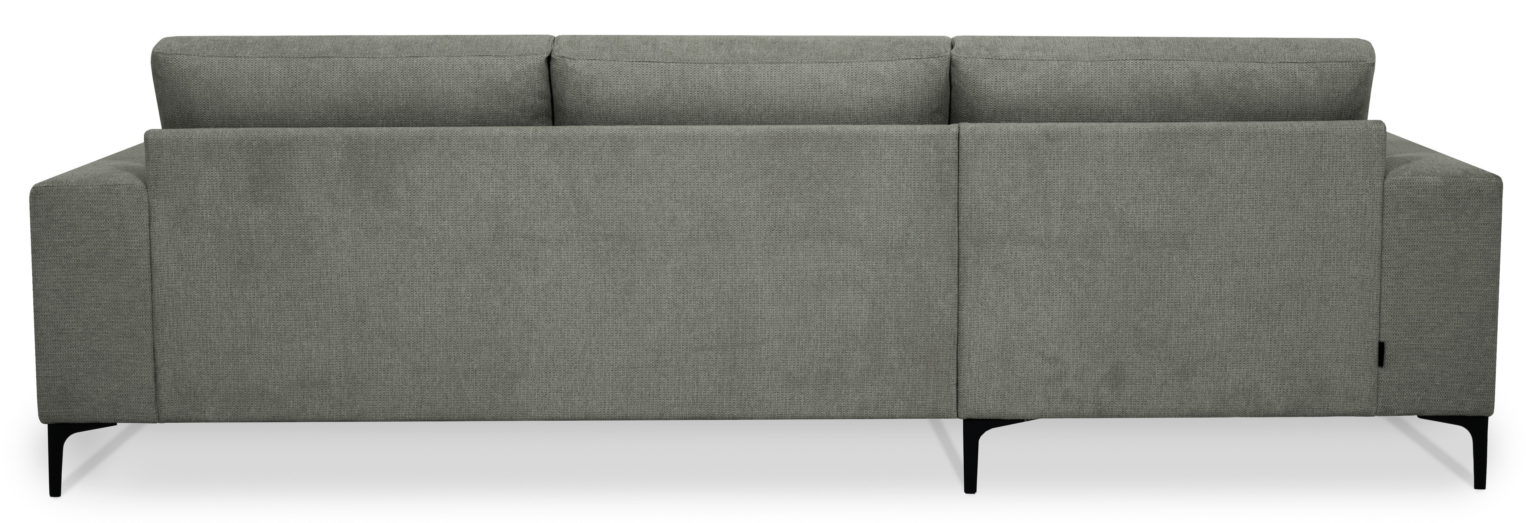Places of Style Hoekbank Xander, L-model, Breedte 280 cm, soft-touch chenille, zwarte metalen voeten