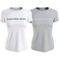 calvin klein t-shirt institutional logo 2-pack tee calvin klein jeans logoprint op borsthoogte (set, set van 2) grijs