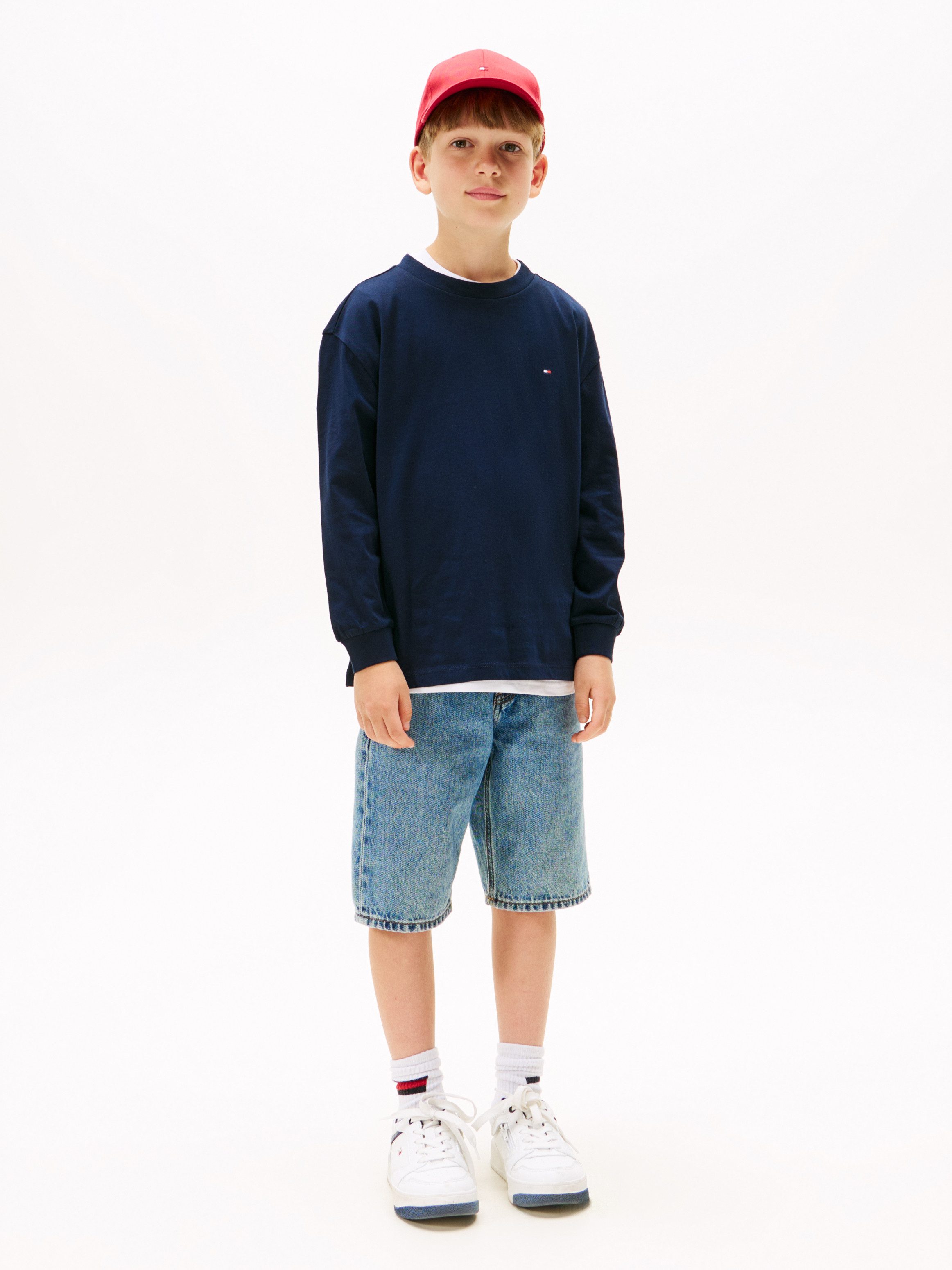 Tommy Hilfiger Shirt met lange mouwen ESSENTIAL T-SHIRT LS voor kinderen tot 16 jaar, merklogo