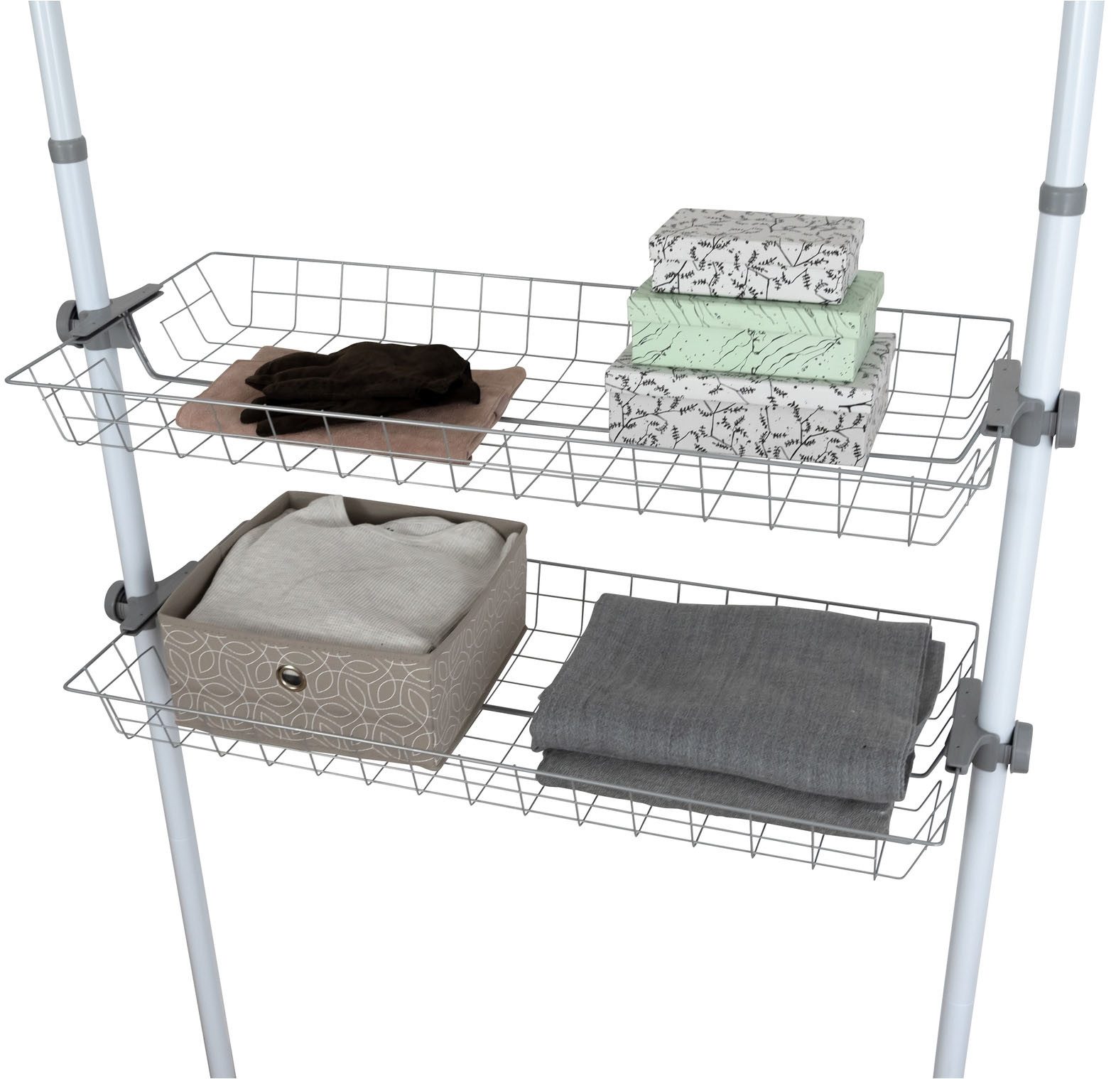 WENKO Organizer Model Herkules Draadmanden van staal, uitbreiding voor het telescoop-systeem Herkules (set, 2-delig)