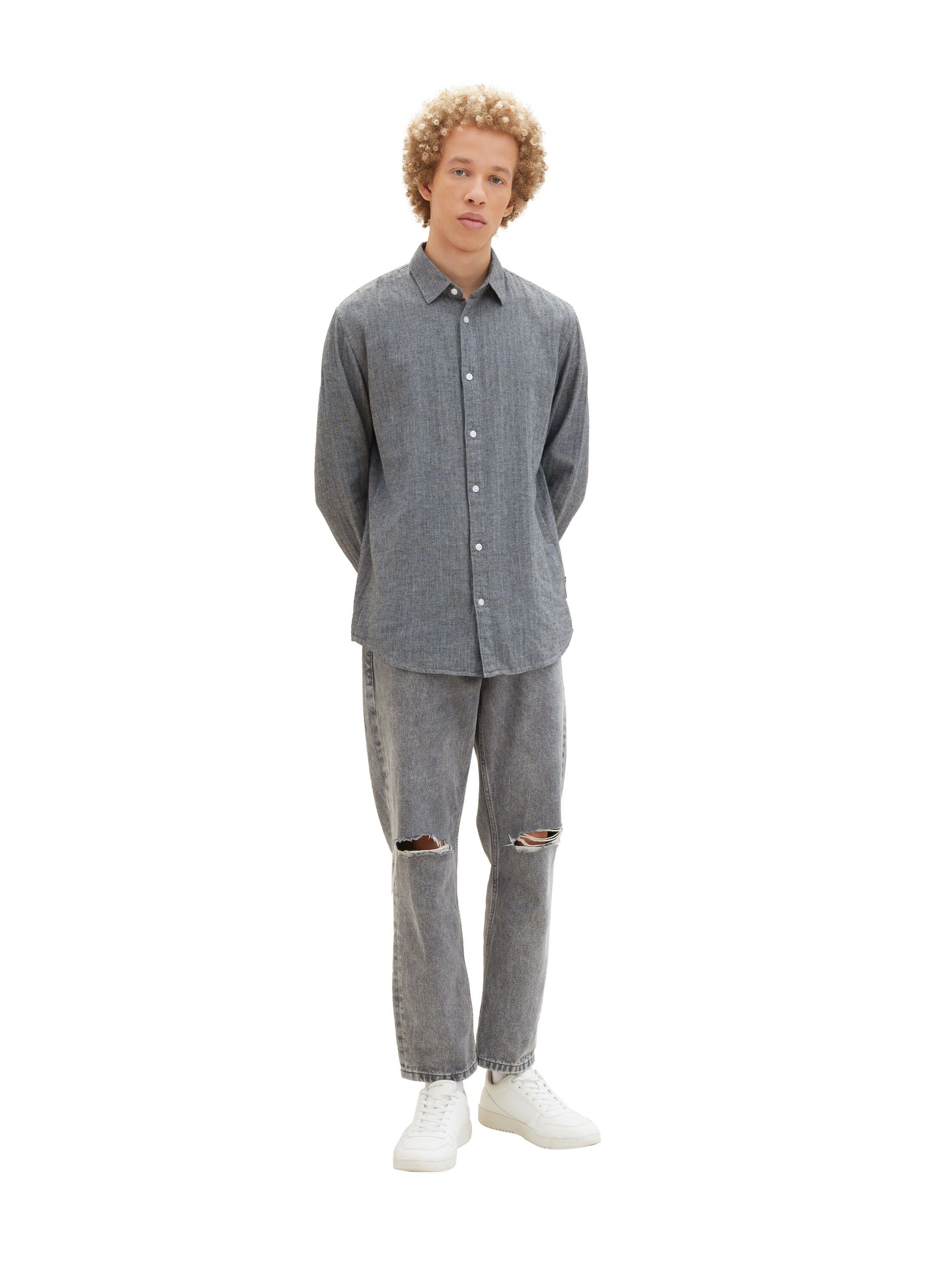 Tom Tailor Denim Overhemd met lange mouwen Heringbo