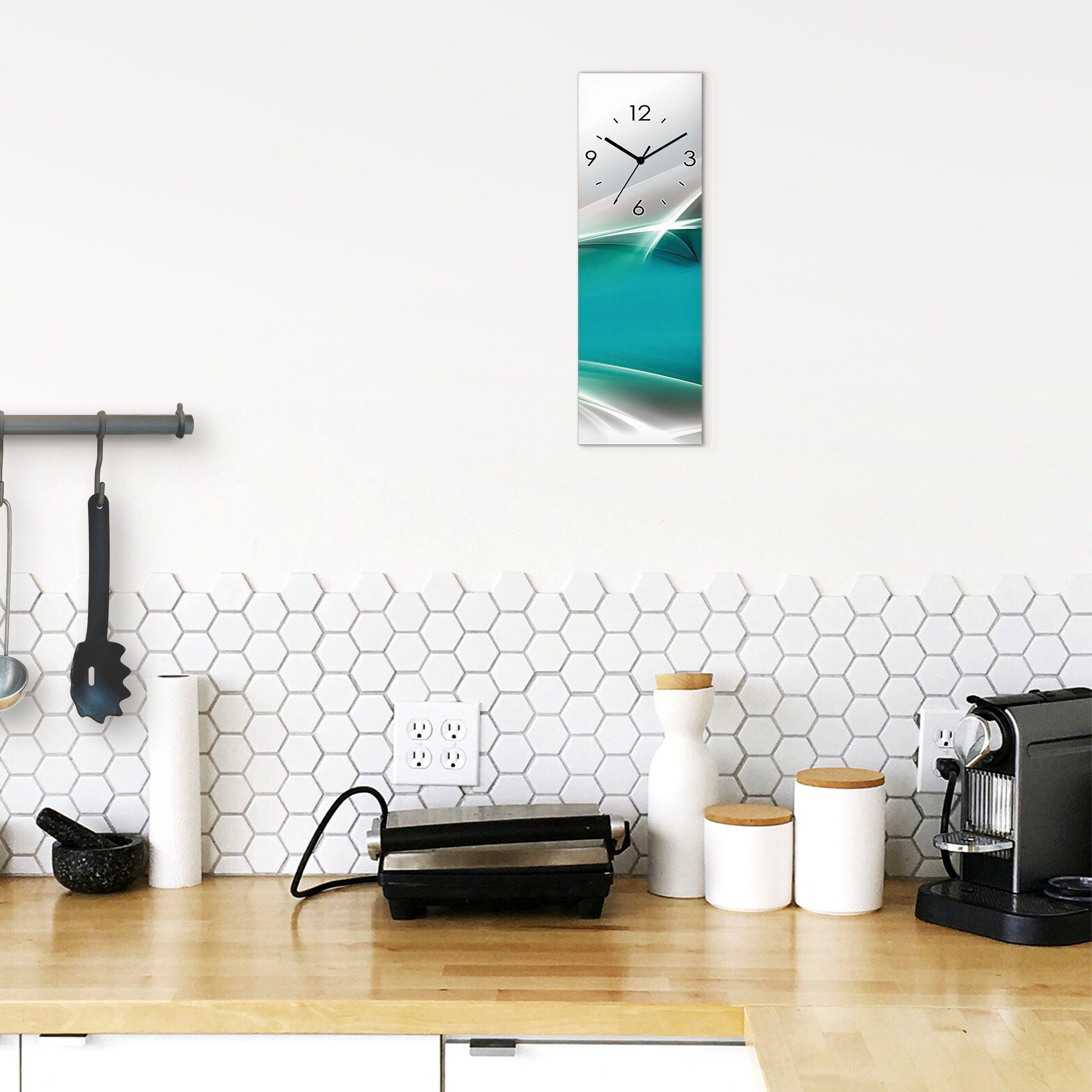 Artland Wandklok Creatief element petrol optioneel verkrijgbaar met kwarts- of radiografisch uurwerk, geruisloos zonder tikkend geluid