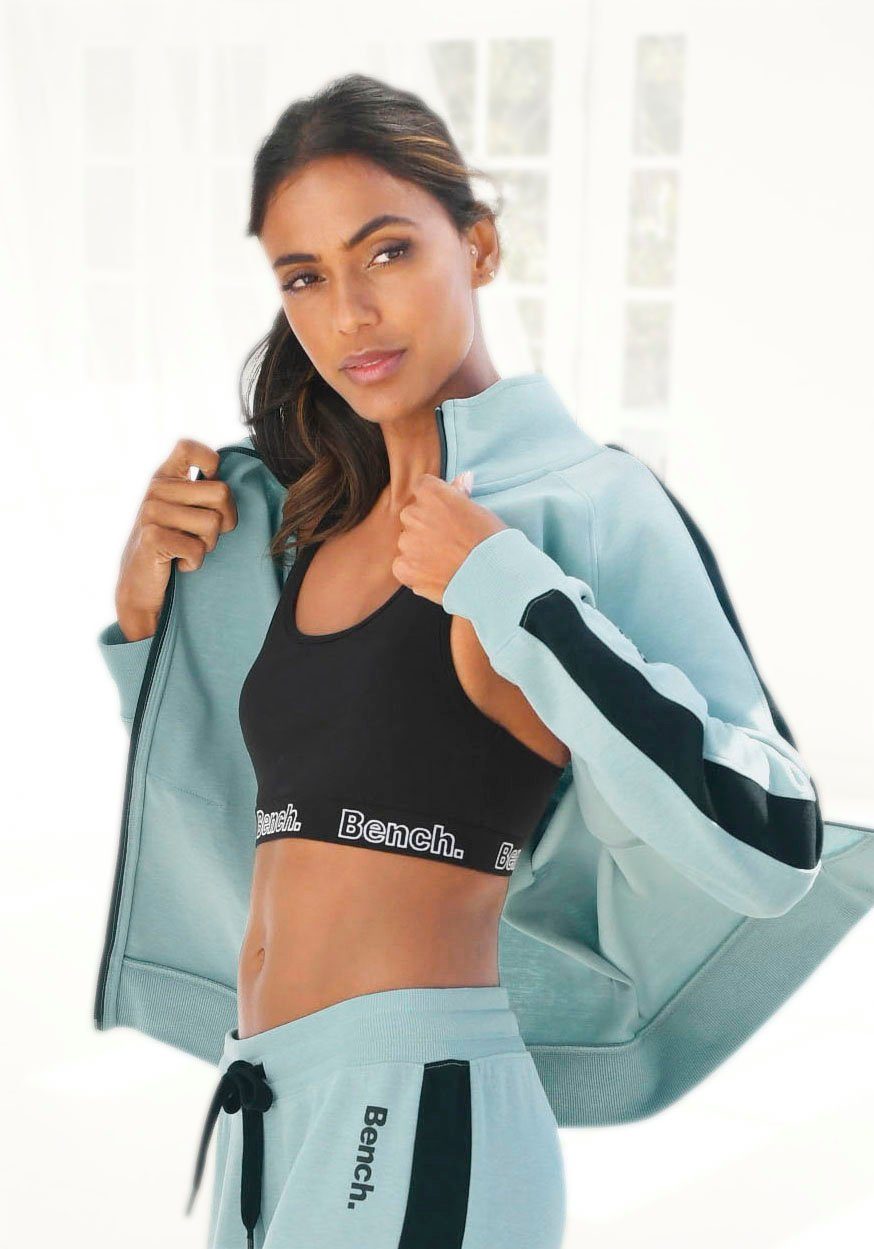 Bench. Loungewear Sweatvest met zijstrepen en staande kraag, loungepak
