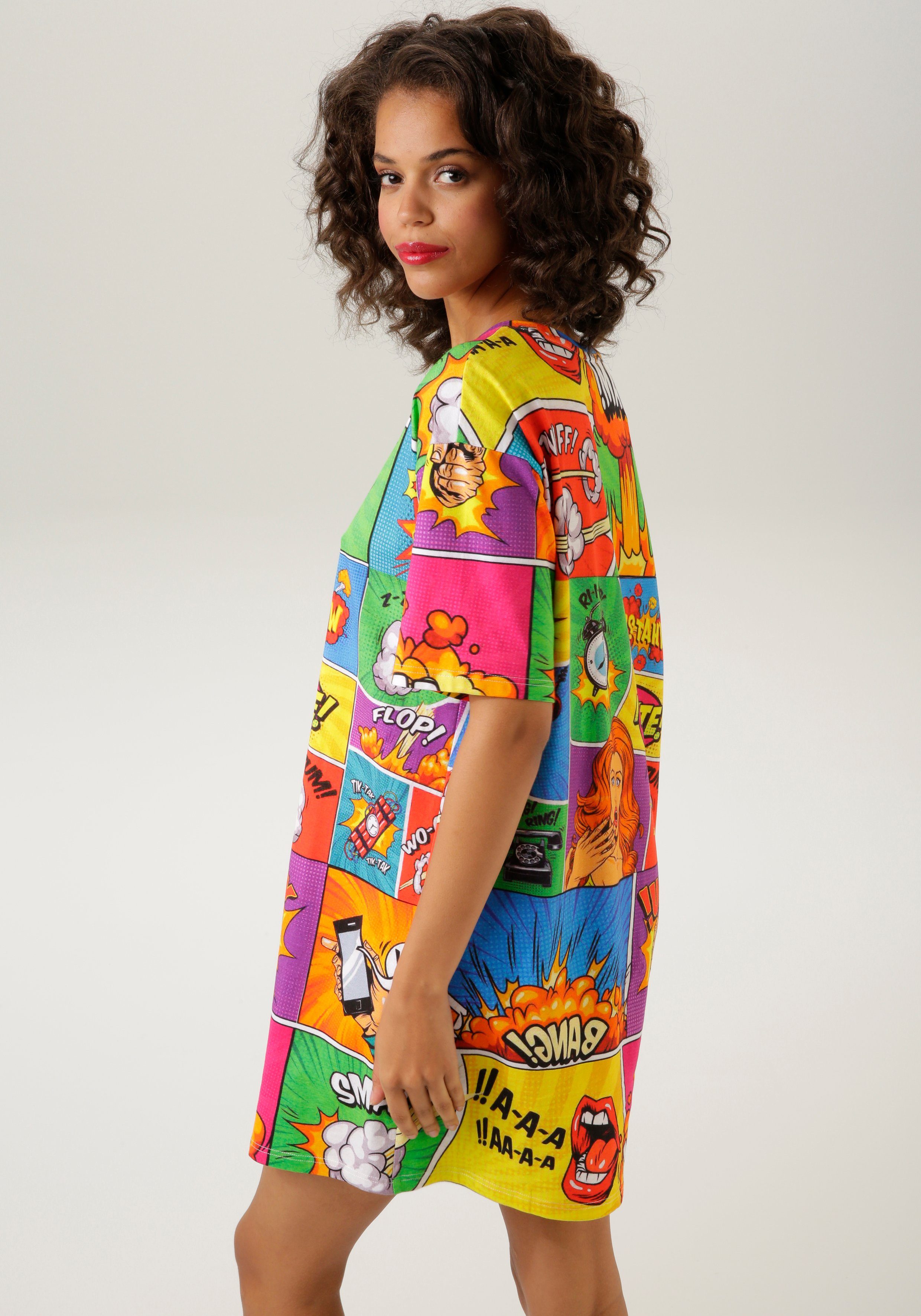 Aniston CASUAL Mini-jurk met coole comic-drukken