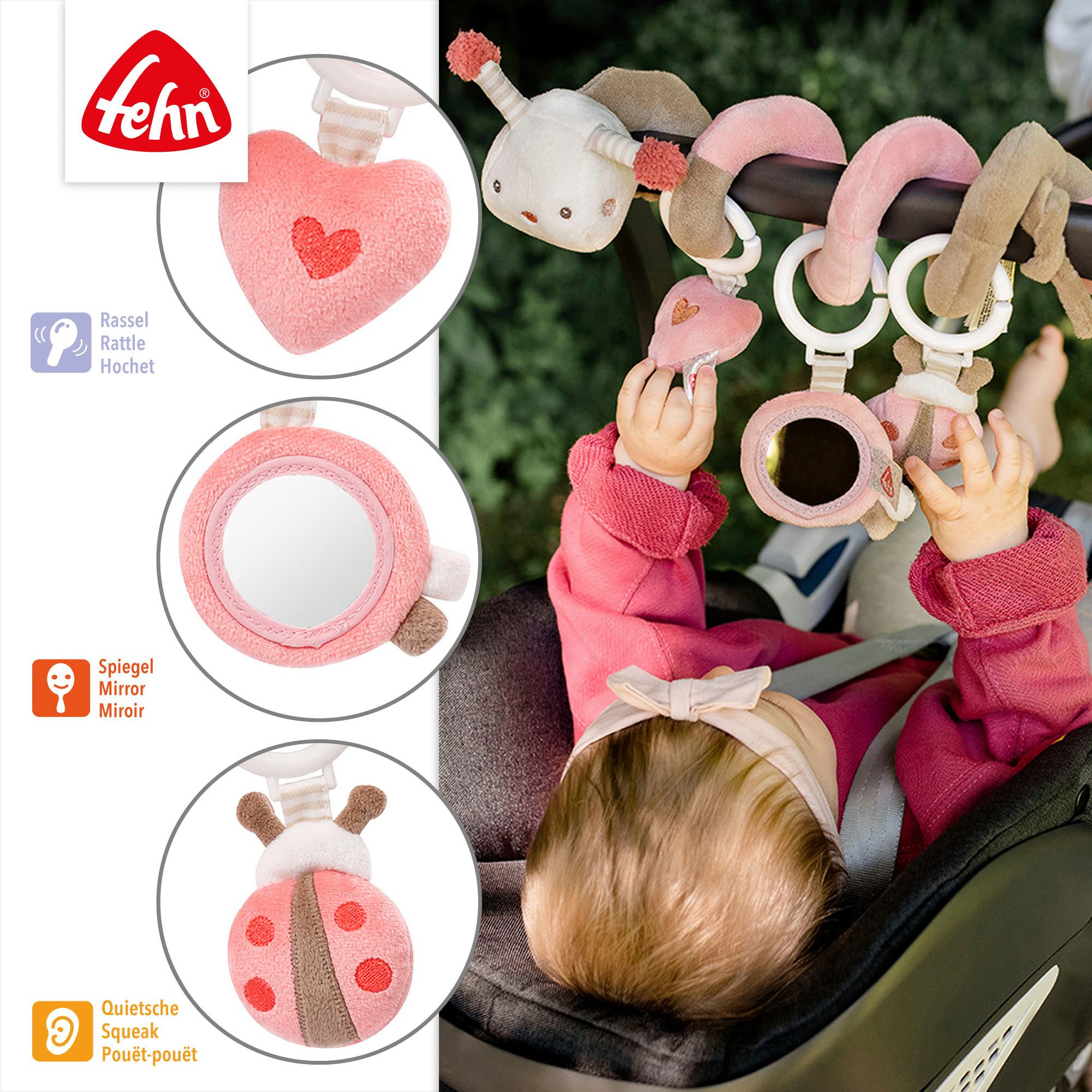 Fehn Grijpspeeltje Classic Stars, Garden Dreams activiteitspiraal Bij