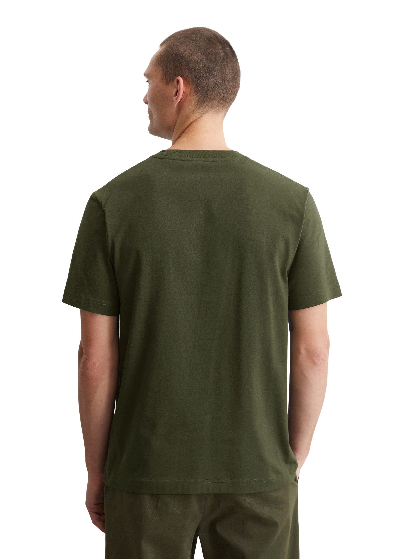 Marc O'Polo T-shirt een klein bescheiden logo in contrastkleur siert de borst