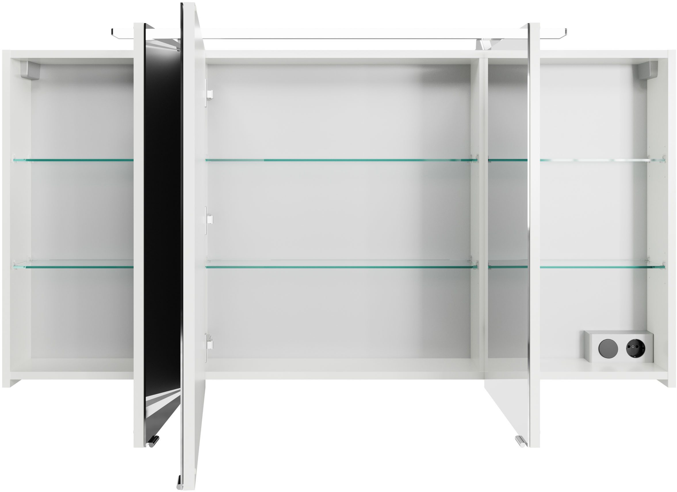 Saphir Badmeubelset Serie 4010 4-delig keramische wastafel met LED-spiegelkast (set)